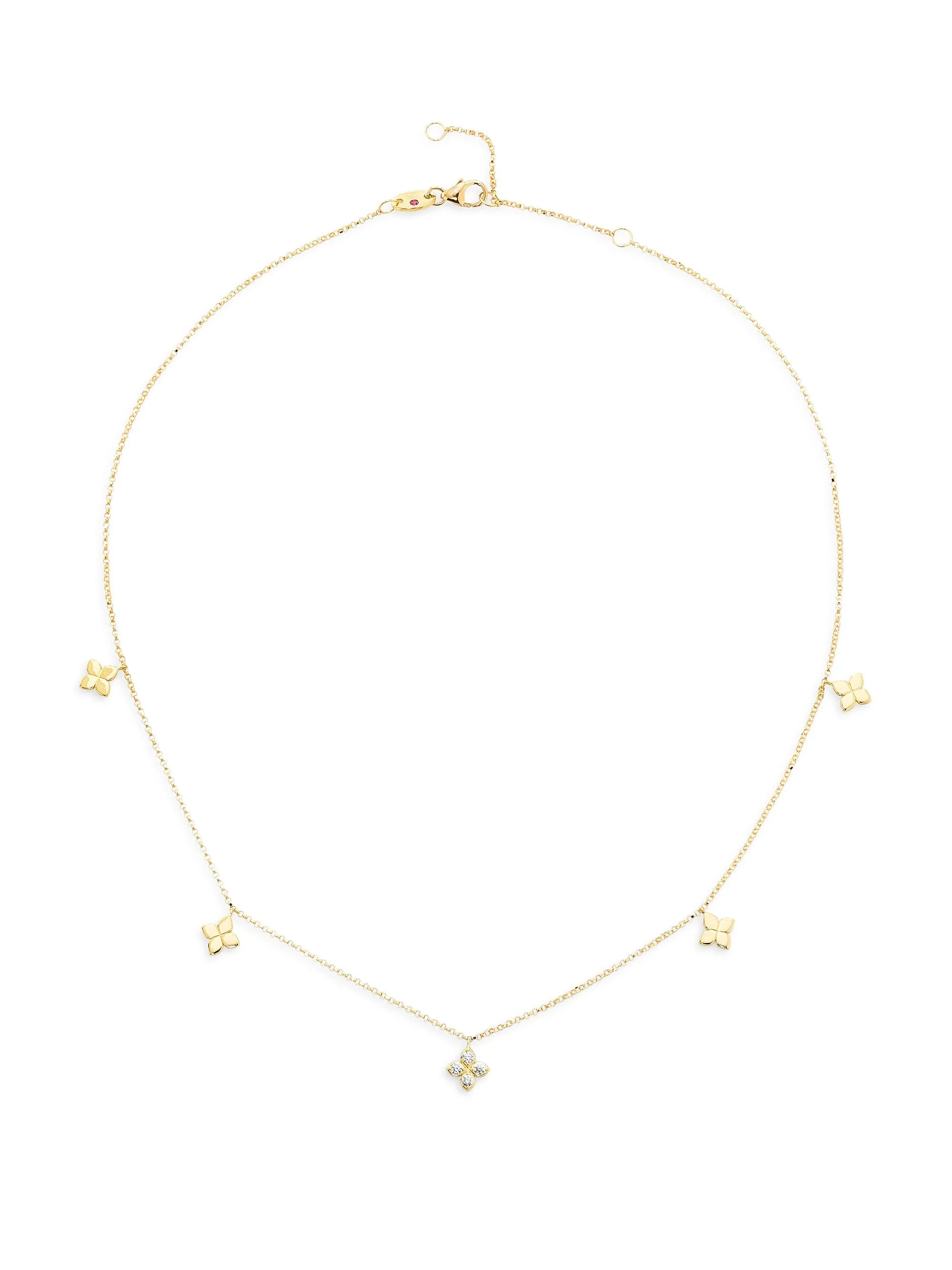 Women's 18K Yellow Gold & 0.08 TCW Diamond Charm Necklace - Yellow Gold - 1