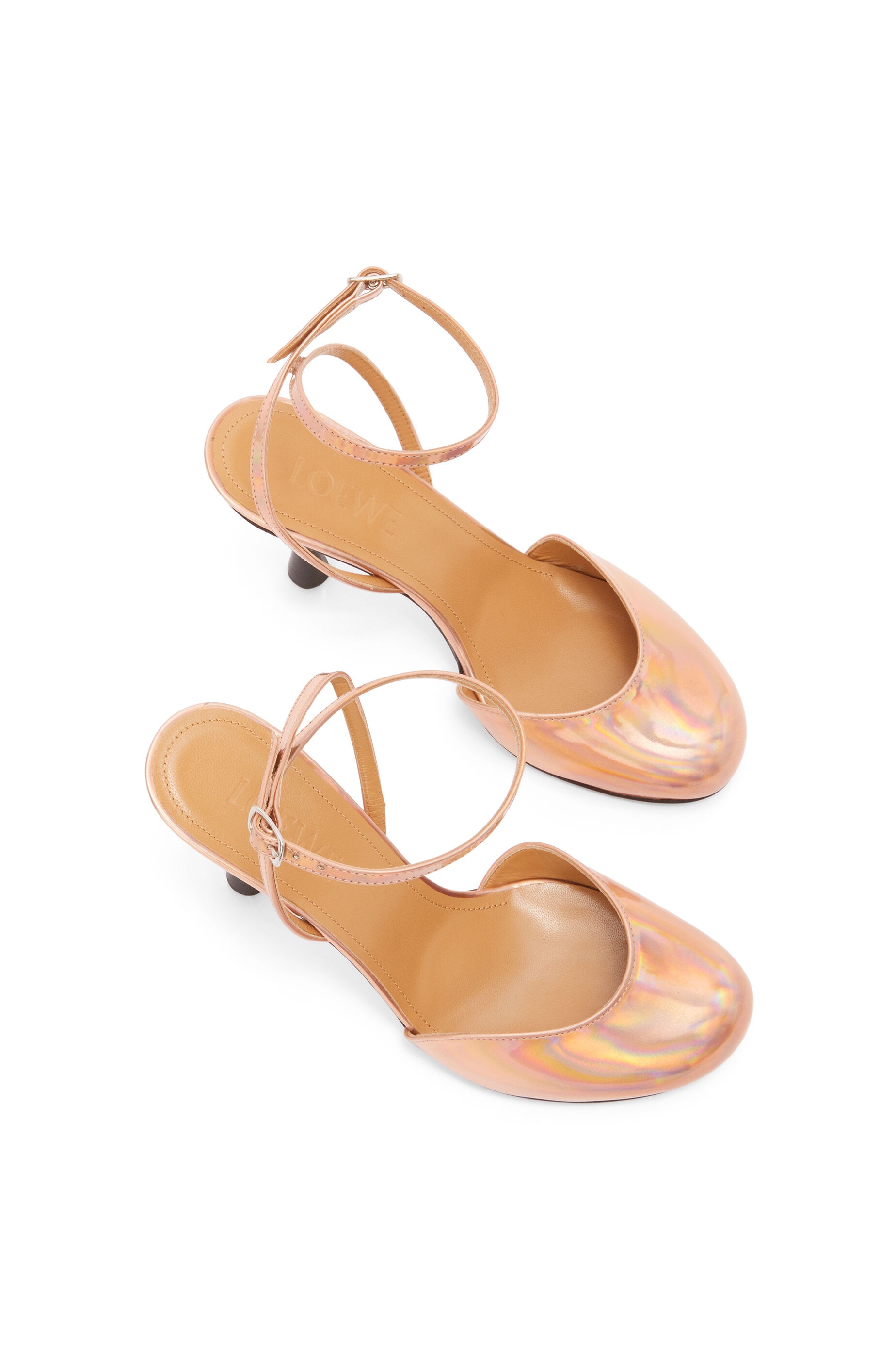 Ankle strap pump in holographic fabric - 3