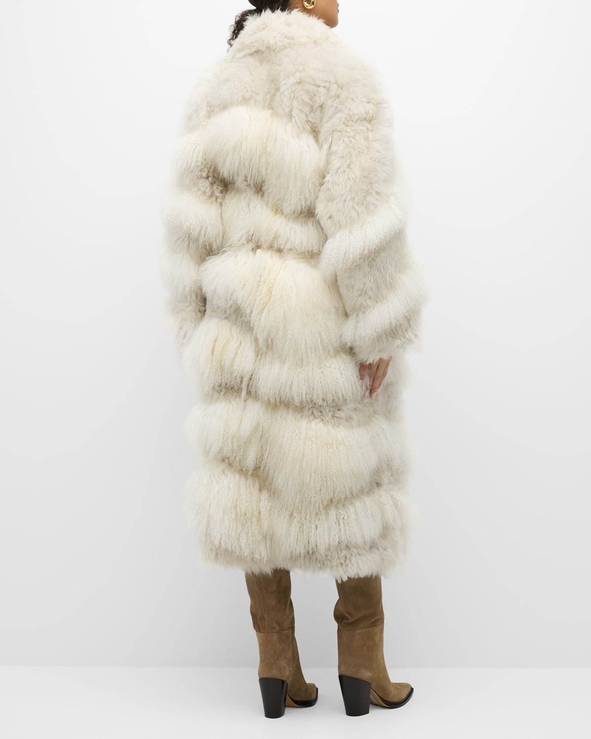 Emrys Oversized Lamb Shearling Cocoon Coat - 6