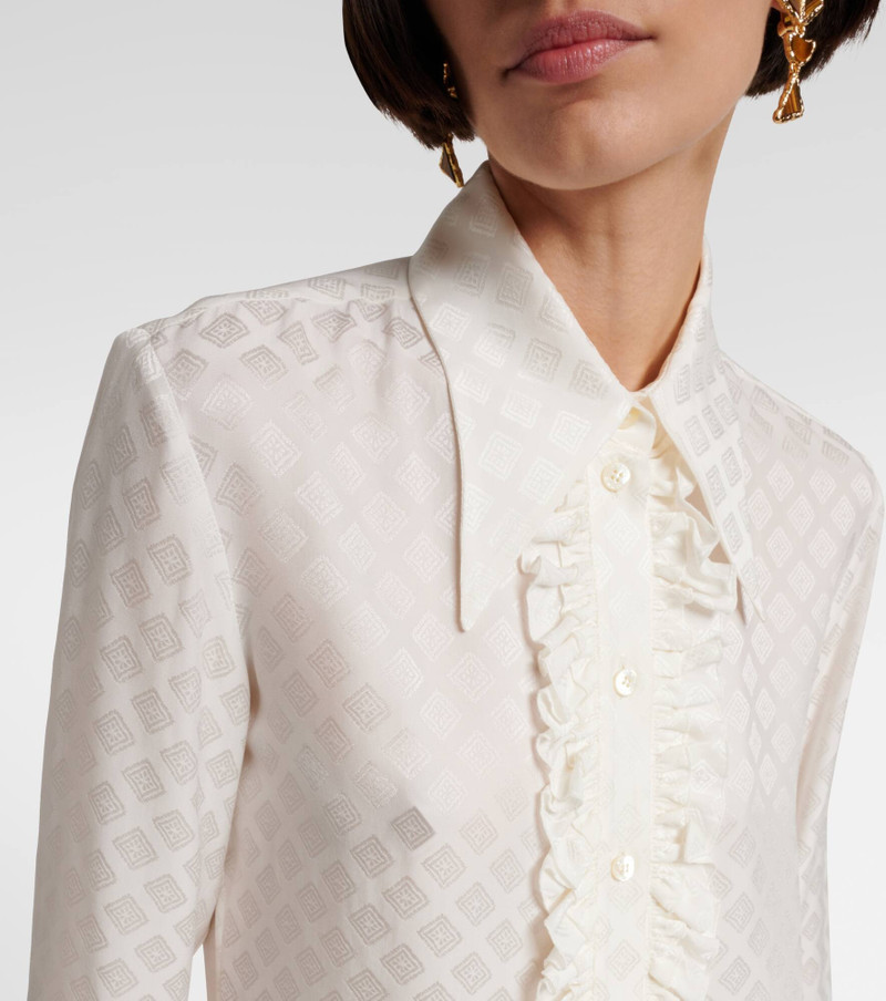 Printed silk-blend satin blouse 4