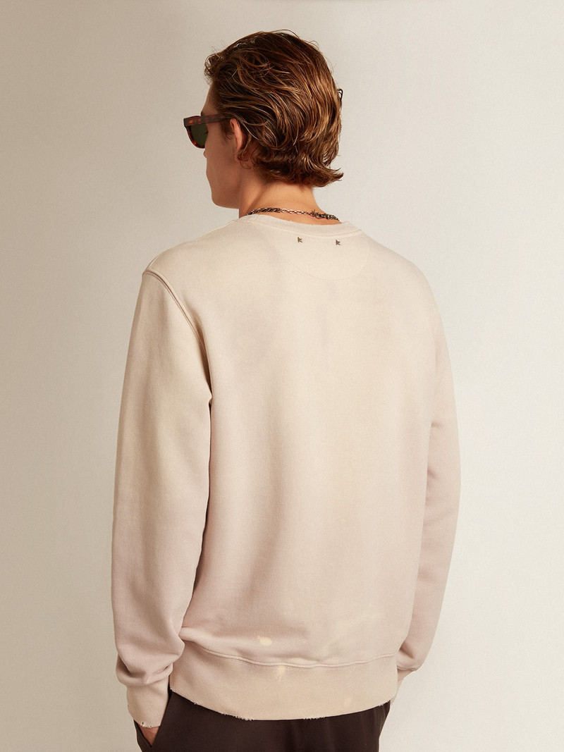 Distressed-finish pale pink sweatshirt 4