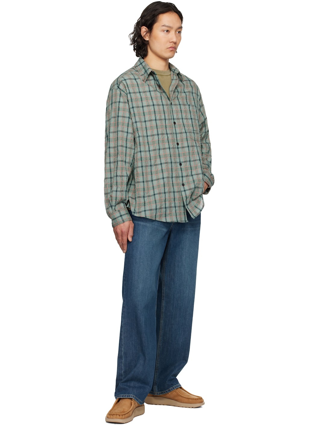 Blue Semi Wide Jeans - 4