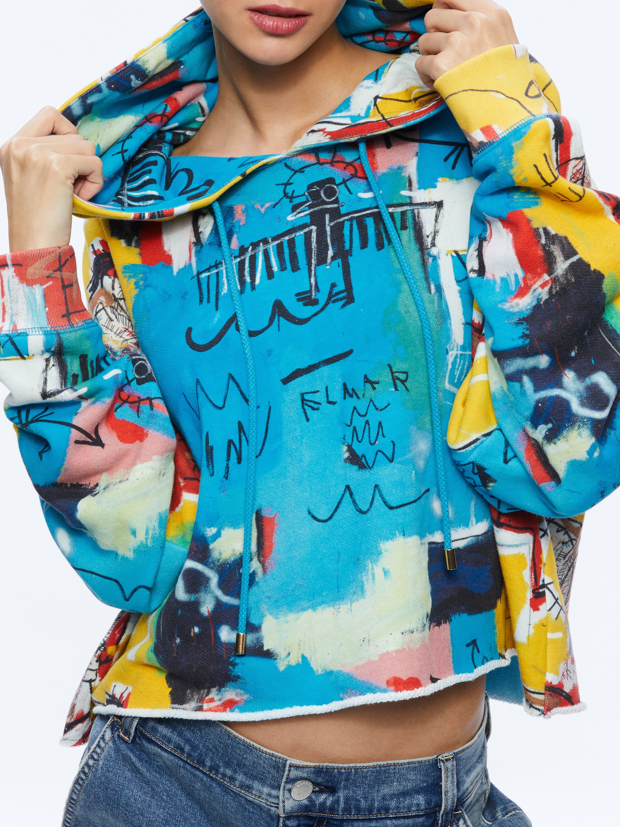 A+O X BASQUIAT SUNNY CROPPED HOODIE - 5