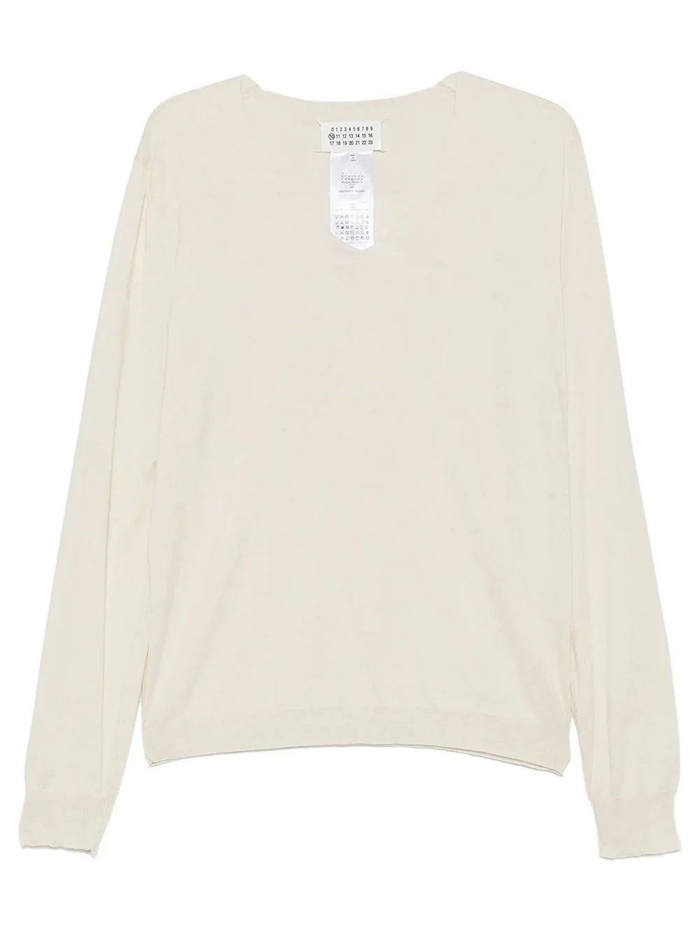 COTTON SWEATER WITH V-NECK - 1