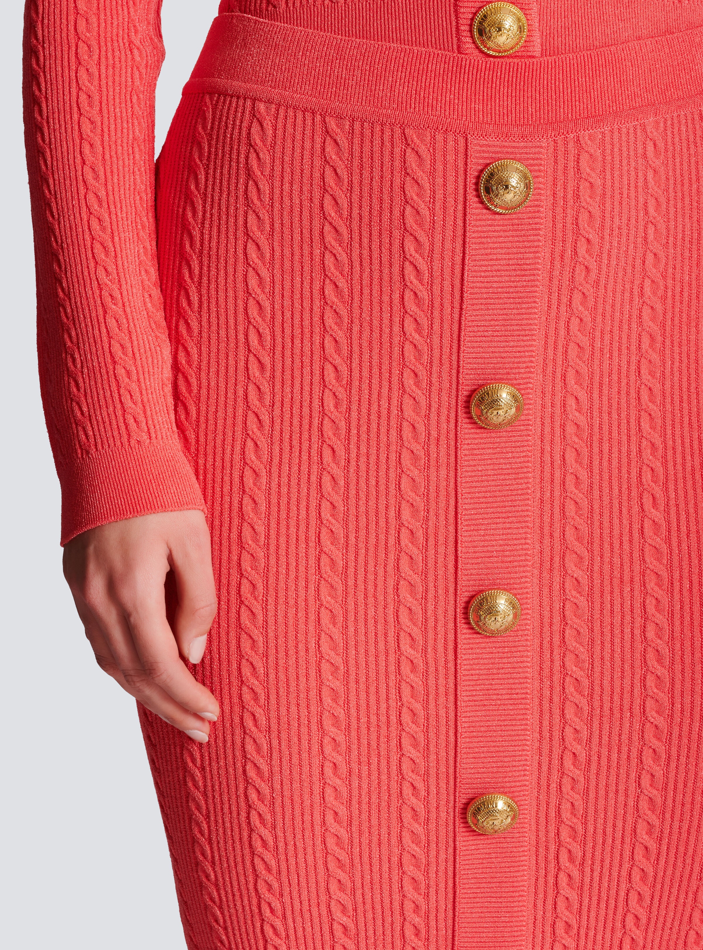 Cable-knit midi skirt - 8