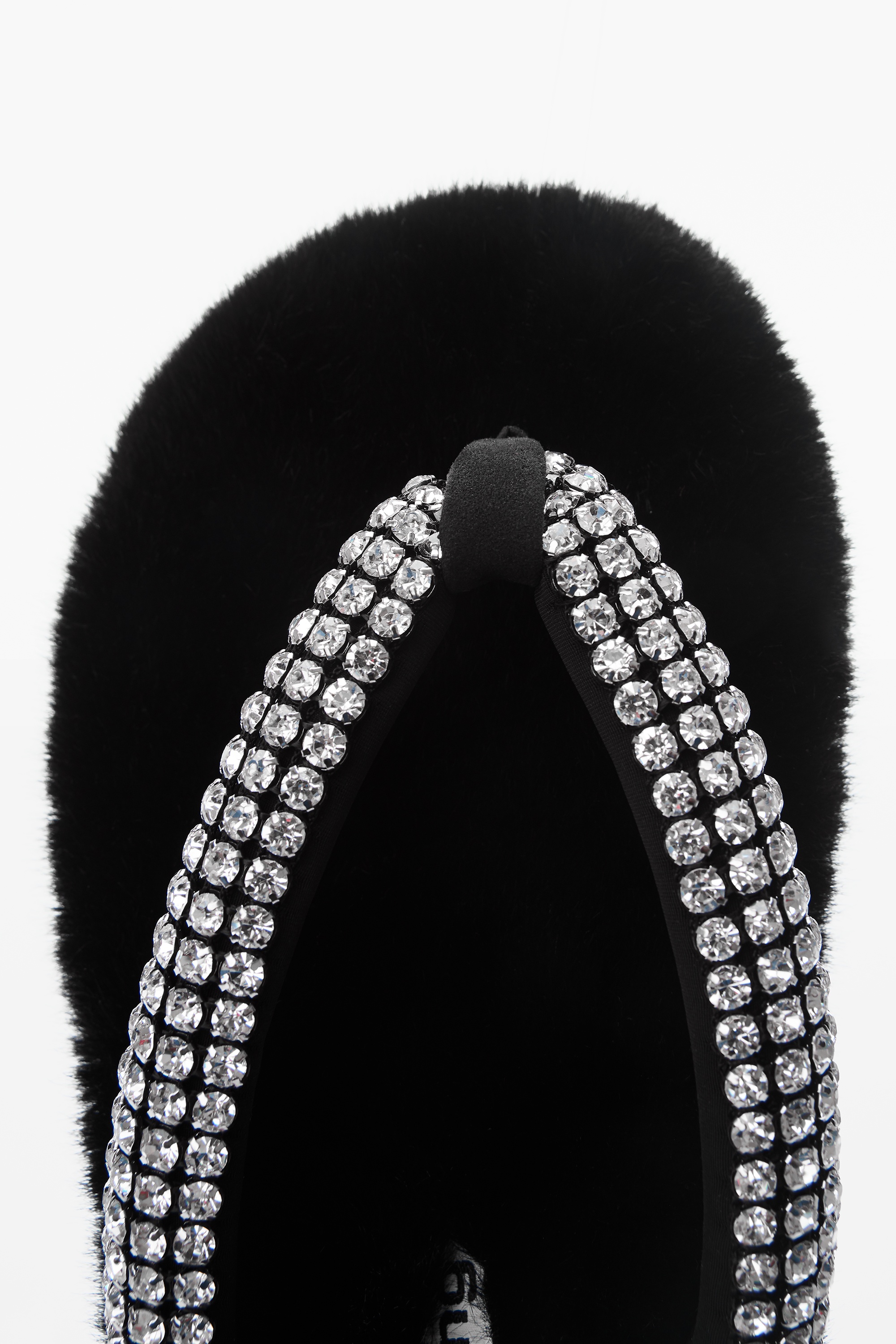 MOTEL SLIPPER THONG IN CRYSTAL FAUX FUR - 4