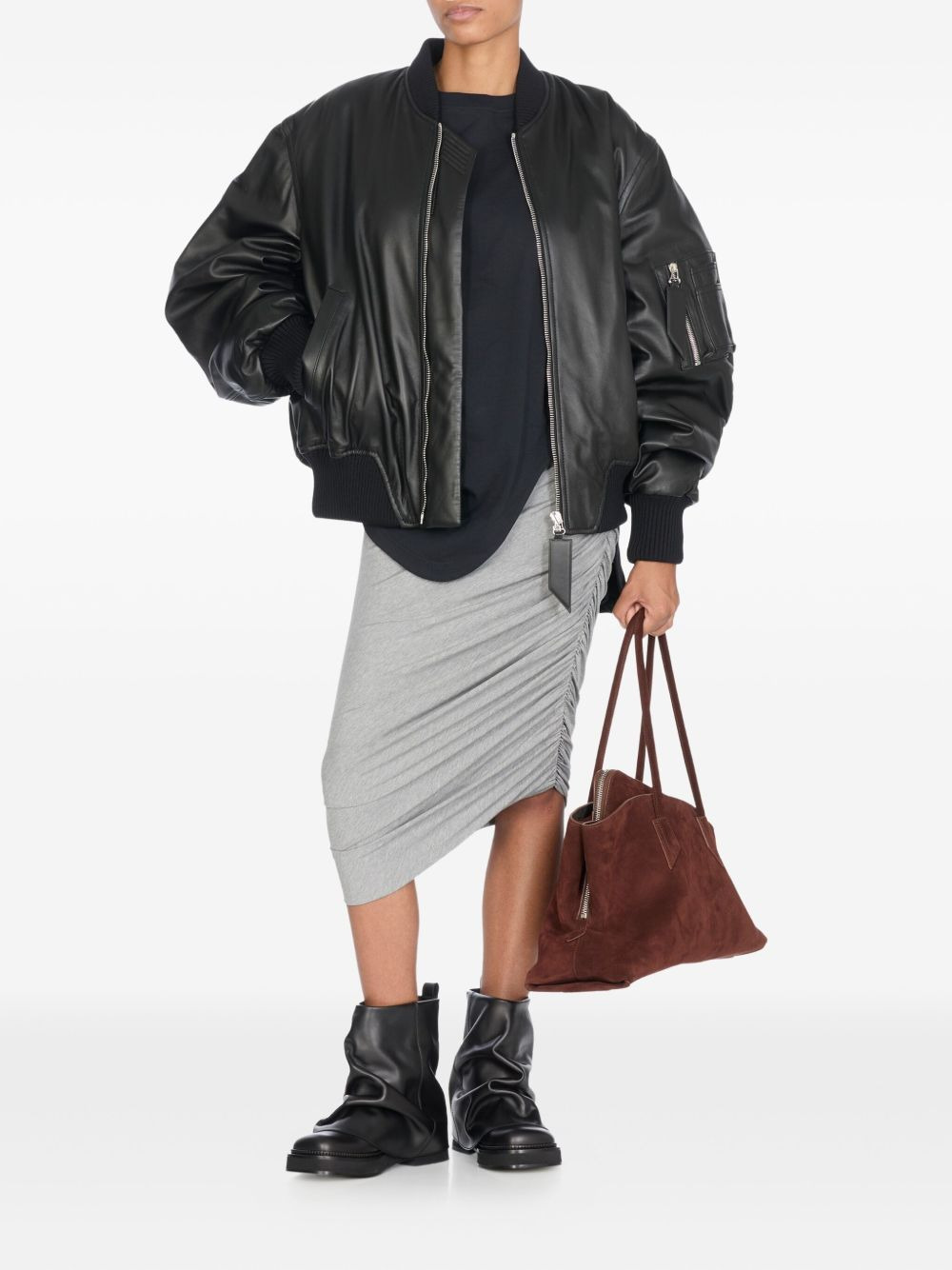 embroidered-logo midi skirt - 2