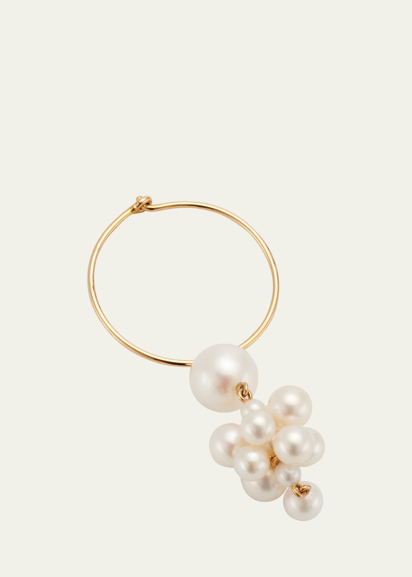 Botticelli Hoop Earring With Pearls, Single - 3