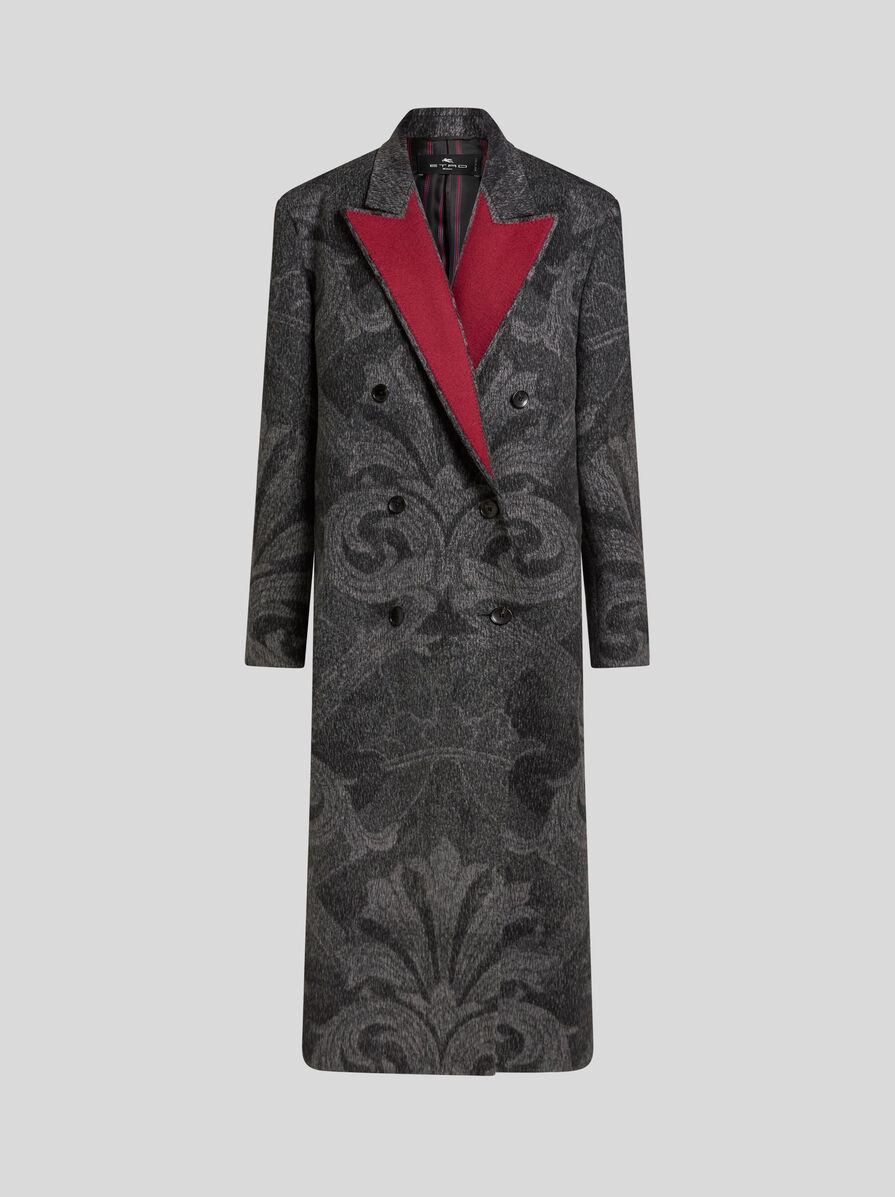 WOOL JACQUARD COAT - 1