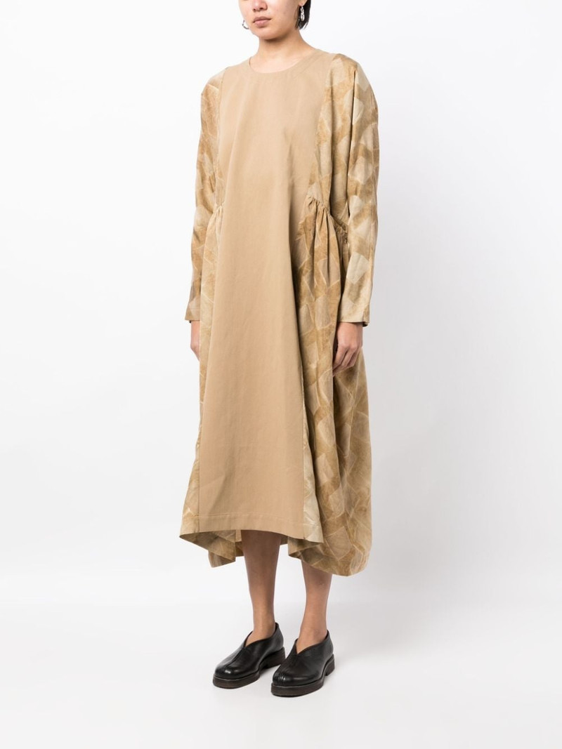 panelled long-sleeve midi dress 3