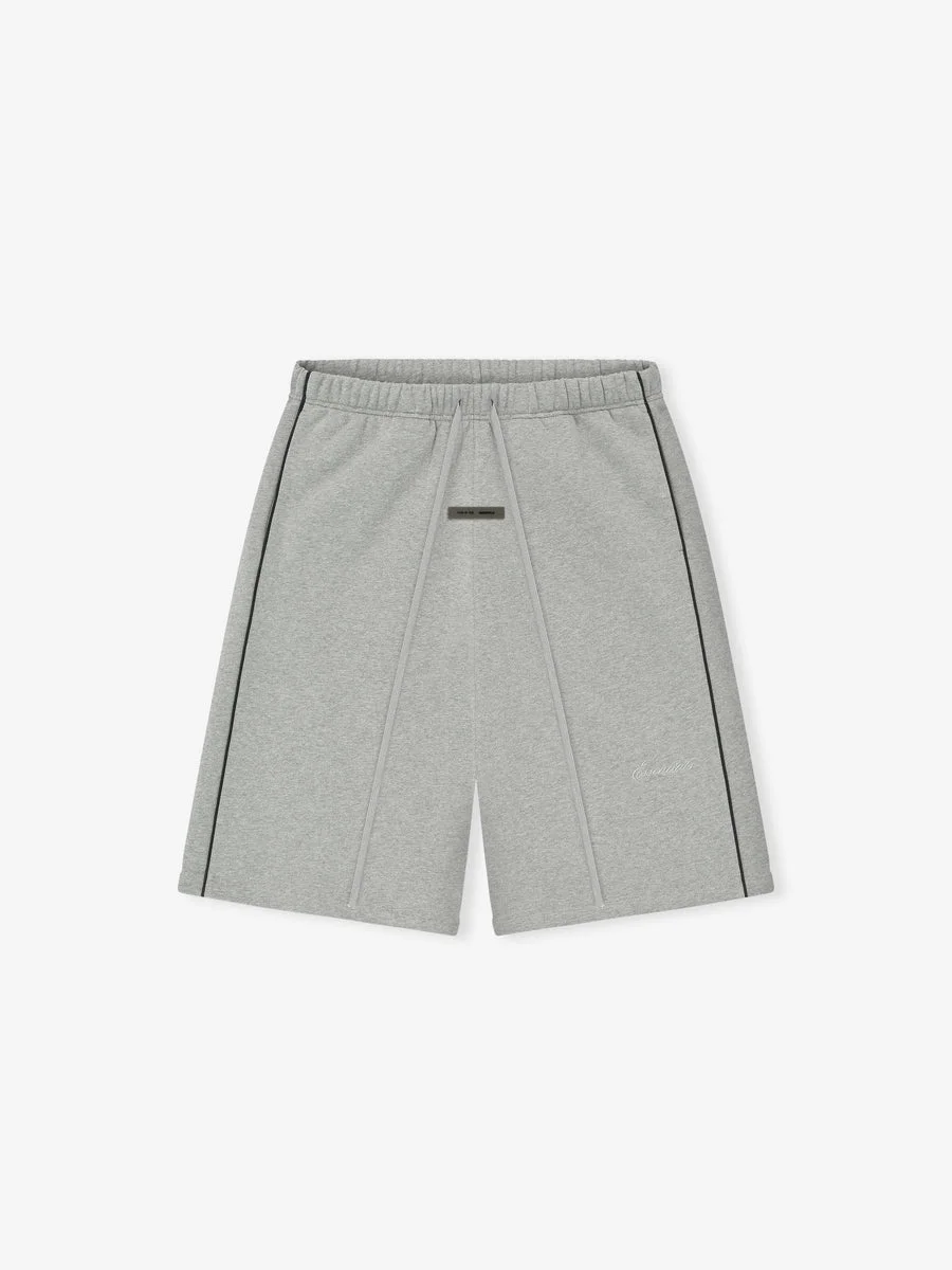 Relaxed Fleece Sweatshort With Piping - 1