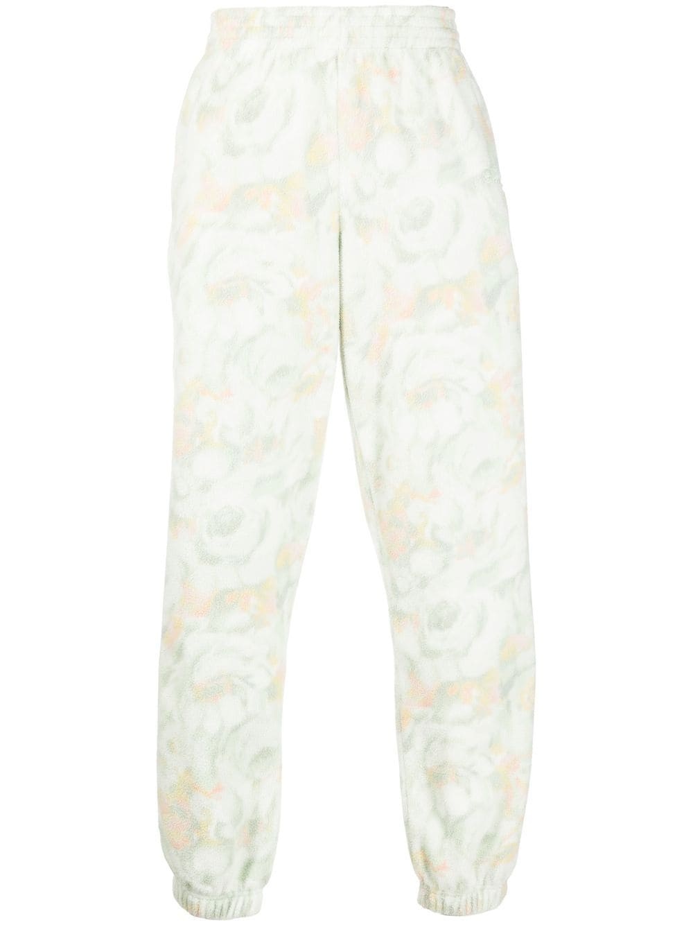 textured floral-print track pants - 1
