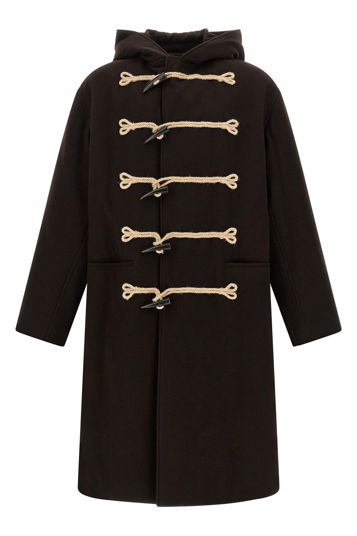 'Flannel Toggle Duffle' Coat - 1
