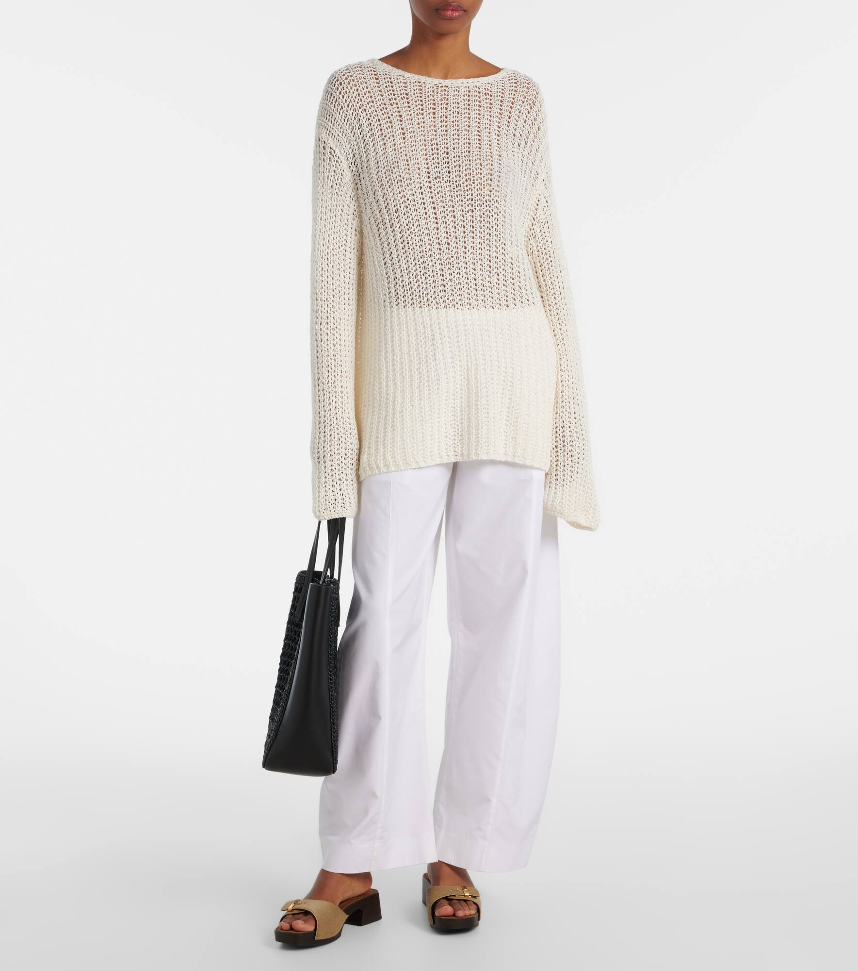 Elowen open-knit cotton-blend sweater - 2
