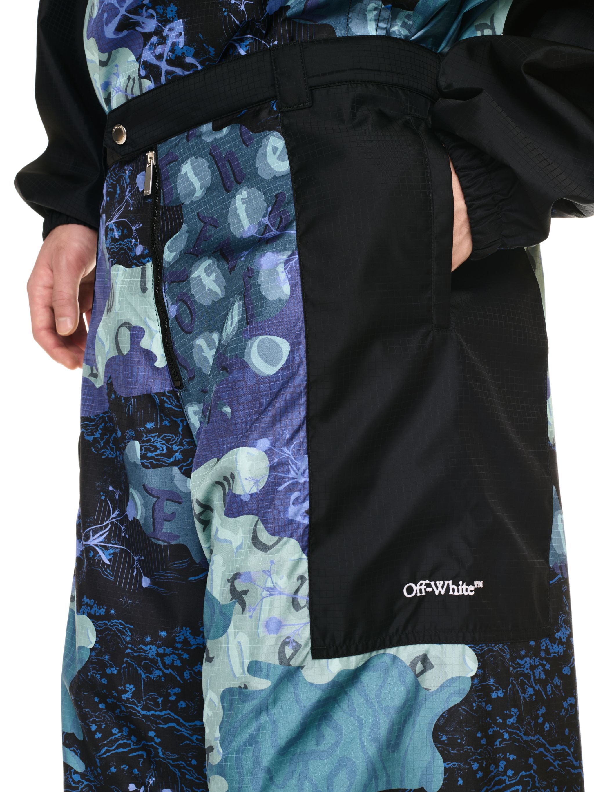 Blue Camo Nylon Cargo Pants - 5