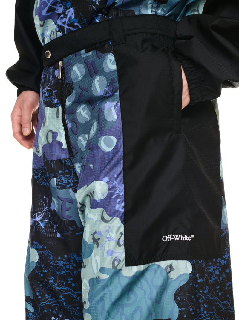 Blue Camo Nylon Cargo Pants 5
