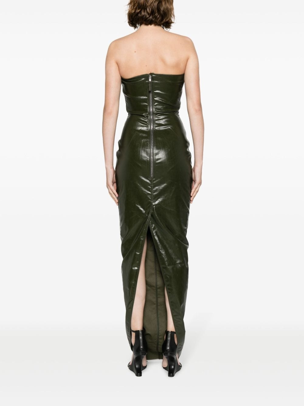 bustier-style ruched gown - 4