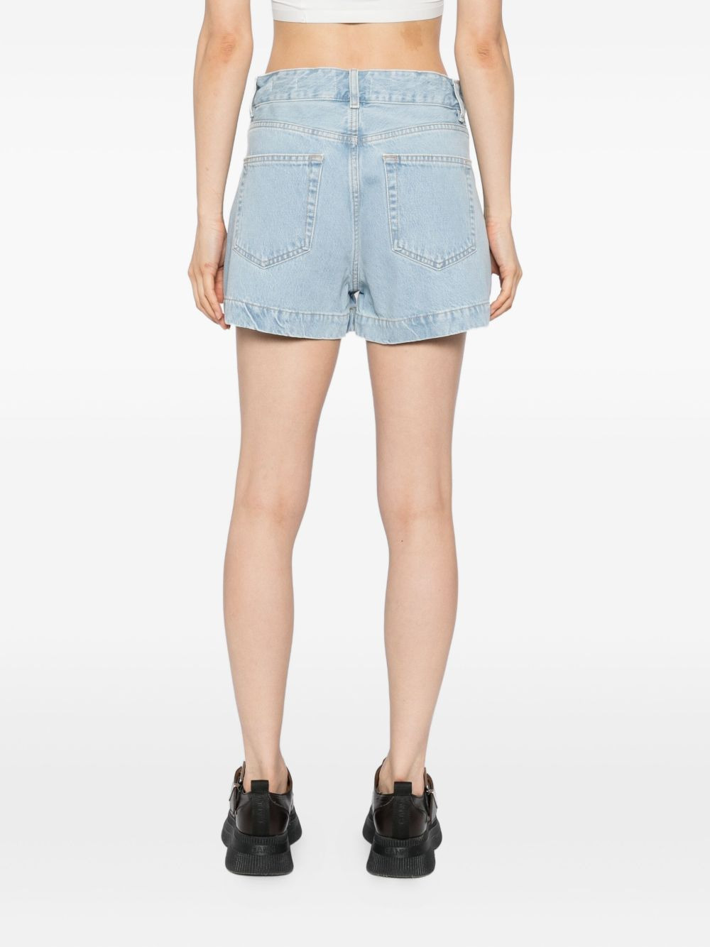 high-waisted denim shorts - 4