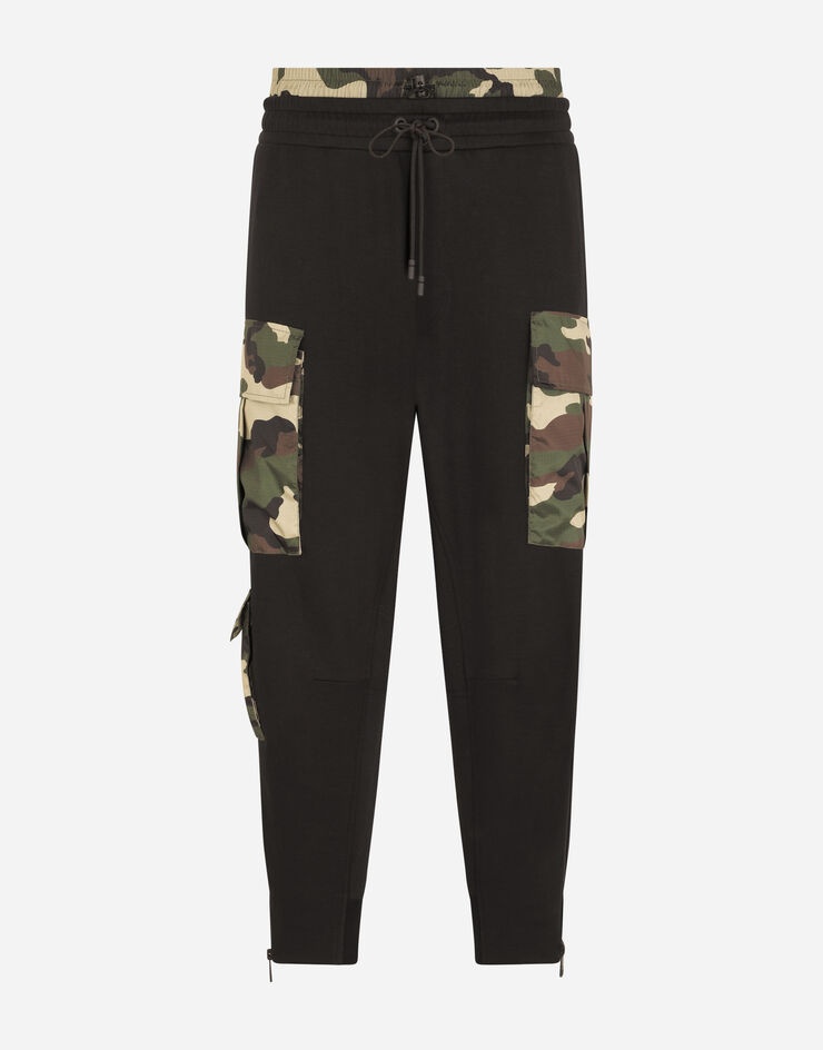Jogging pants with camouflage-print details - 1