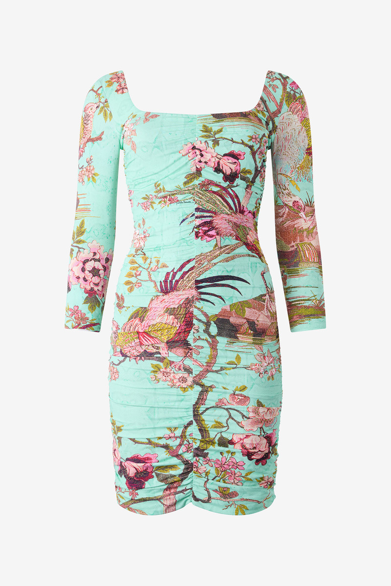 Mini Dress with Naturalistic Motif 1