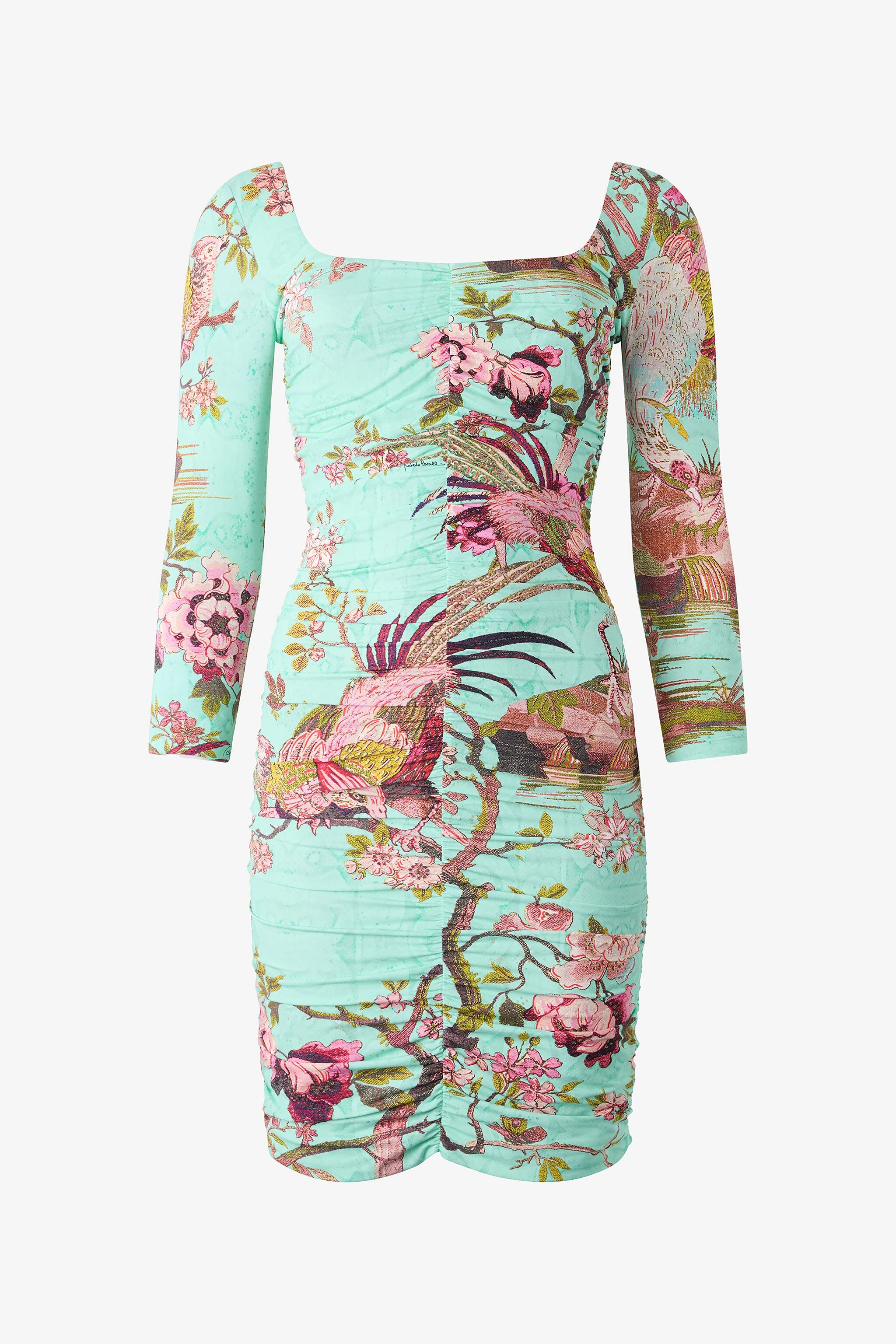 Mini Dress with Naturalistic Motif - 1