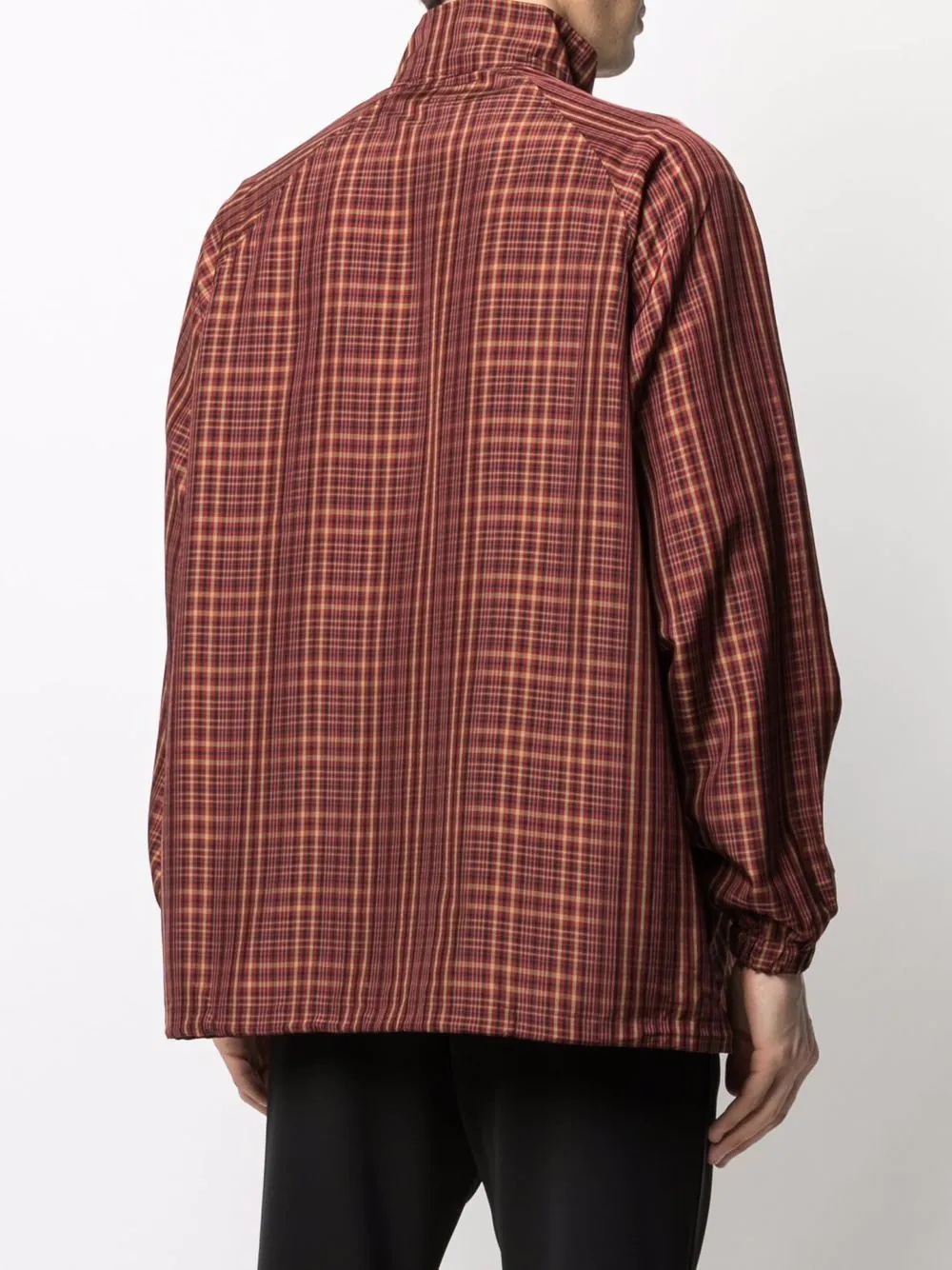 logo-embroidered checked bomber jacket - 4