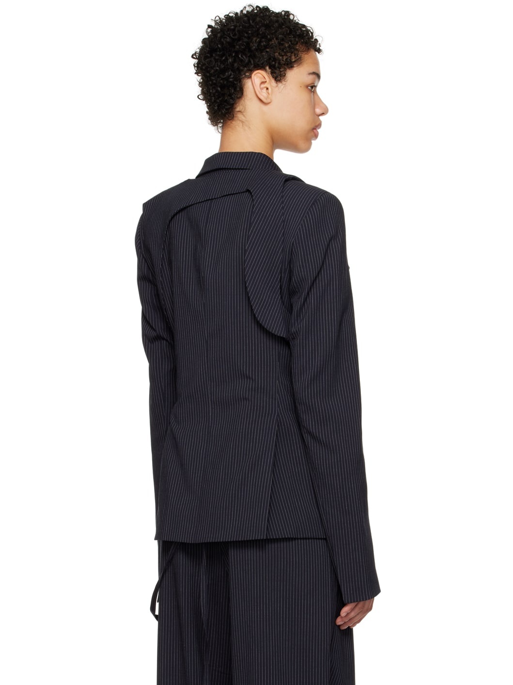 SSENSE Work Capsule – Navy Otto Fitted Harness Blazer - 3