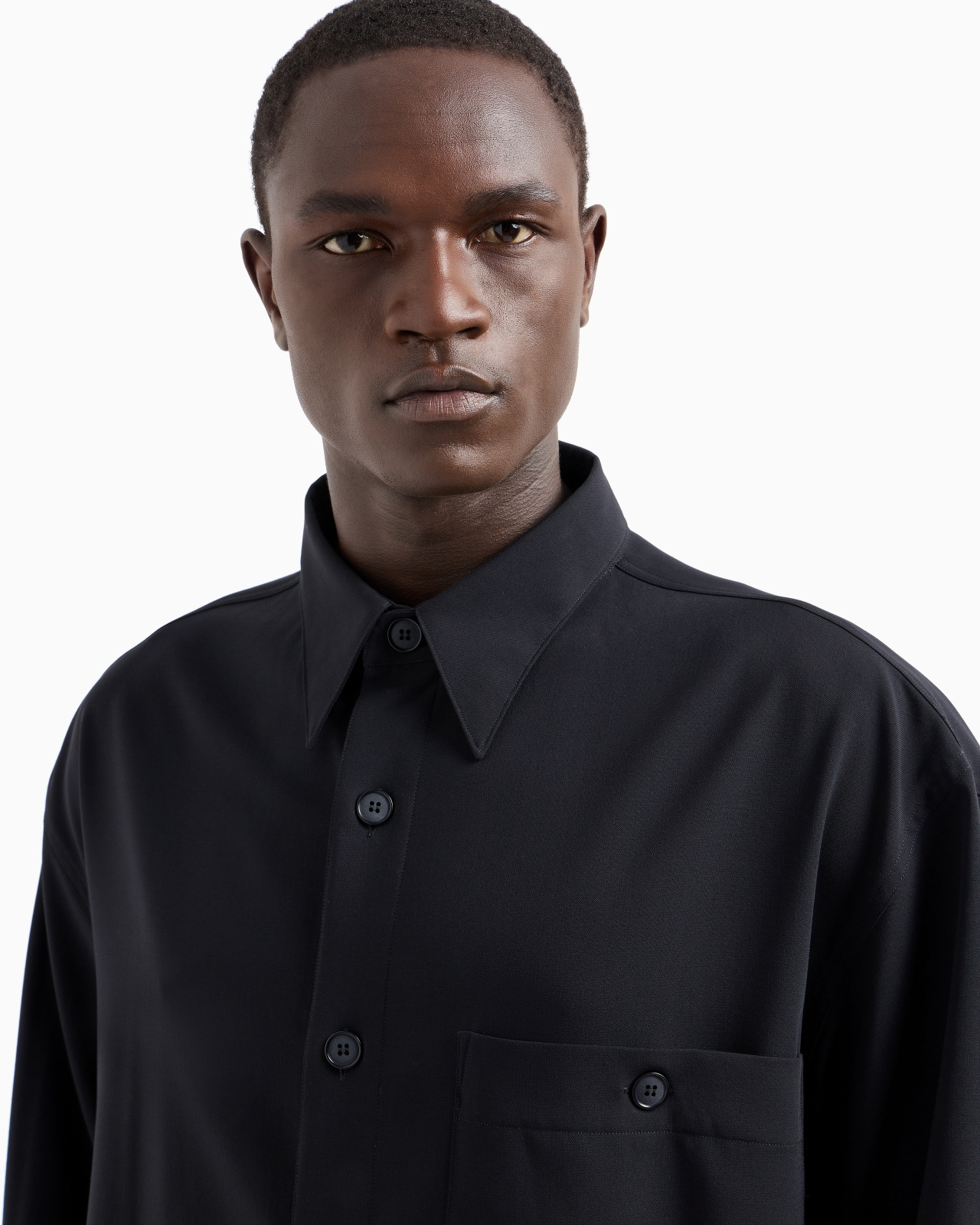 LOOSE-FIT VIRGIN WOOL CRÊPE SHIRT - 5