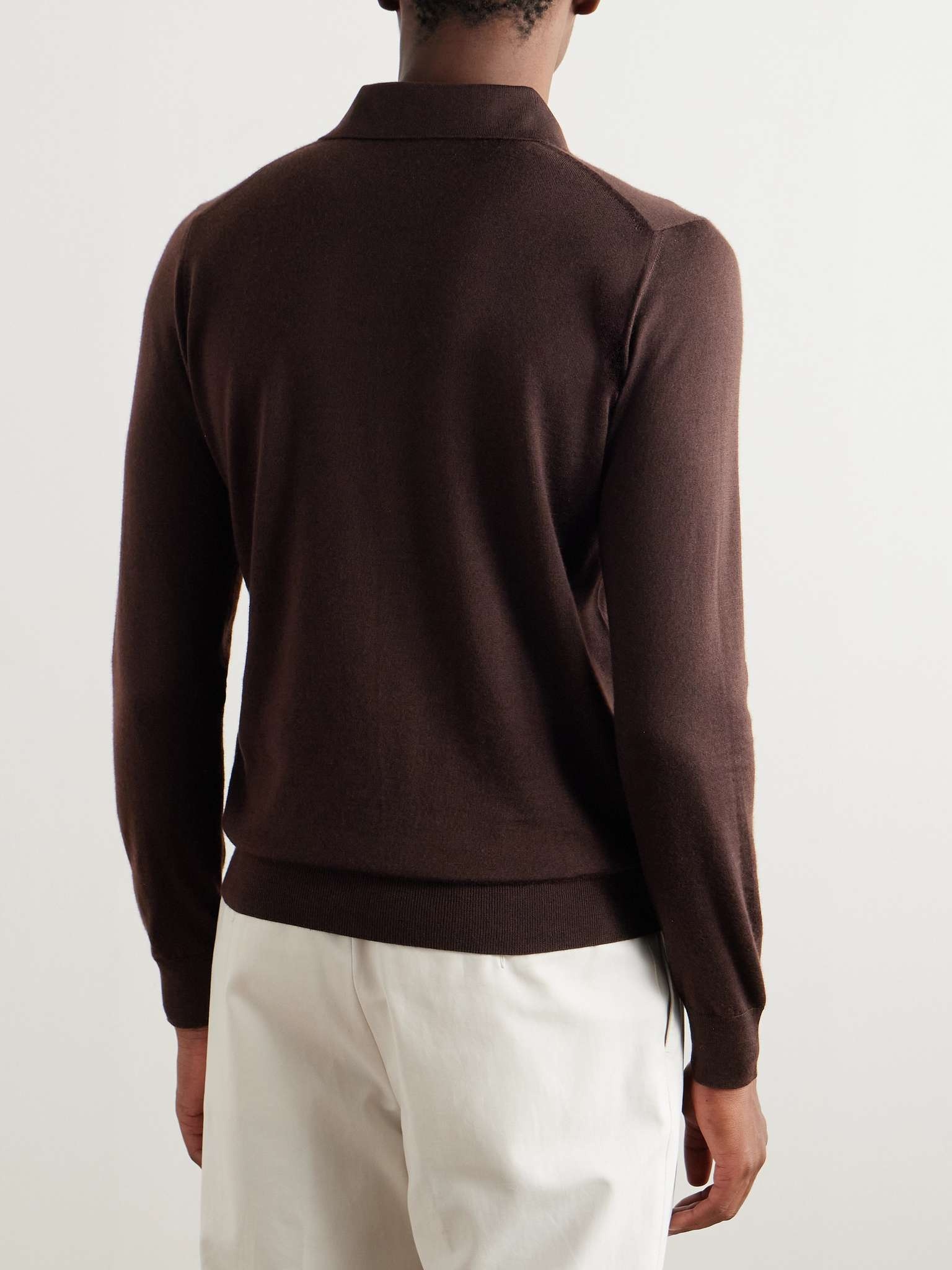 Slim-Fit Cashmere and Silk-Blend Polo Sweater - 4