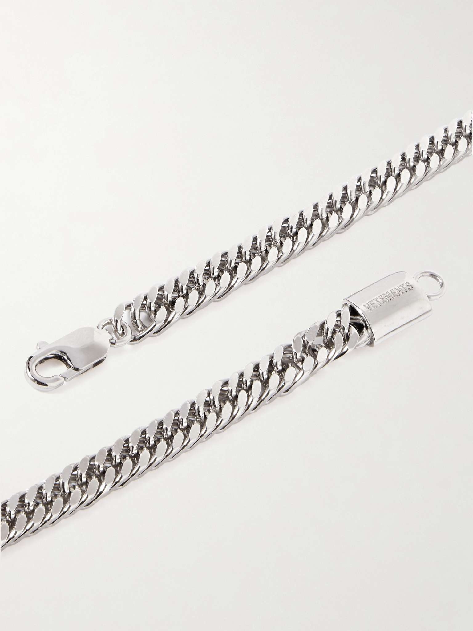 Grinder Logo-Engraved Silver-Tone Pendant Necklace - 4