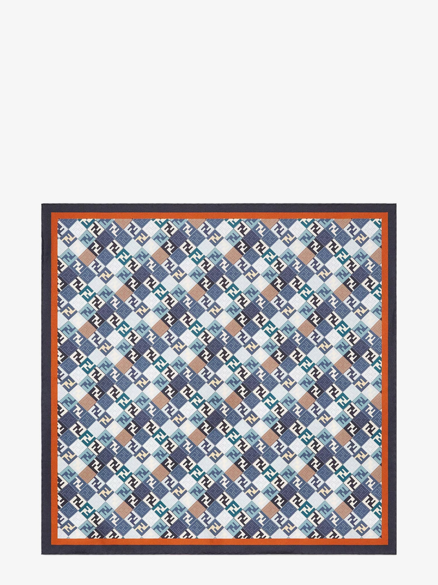 SILK FOULARD WITH ALL-OVER FF LOGO - 1