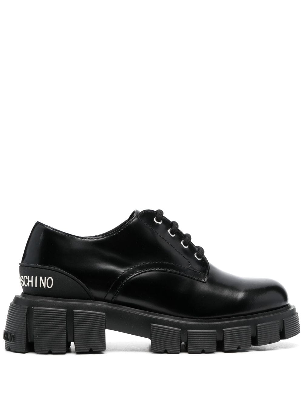 logo-patch faux-leather oxford shoes - 1
