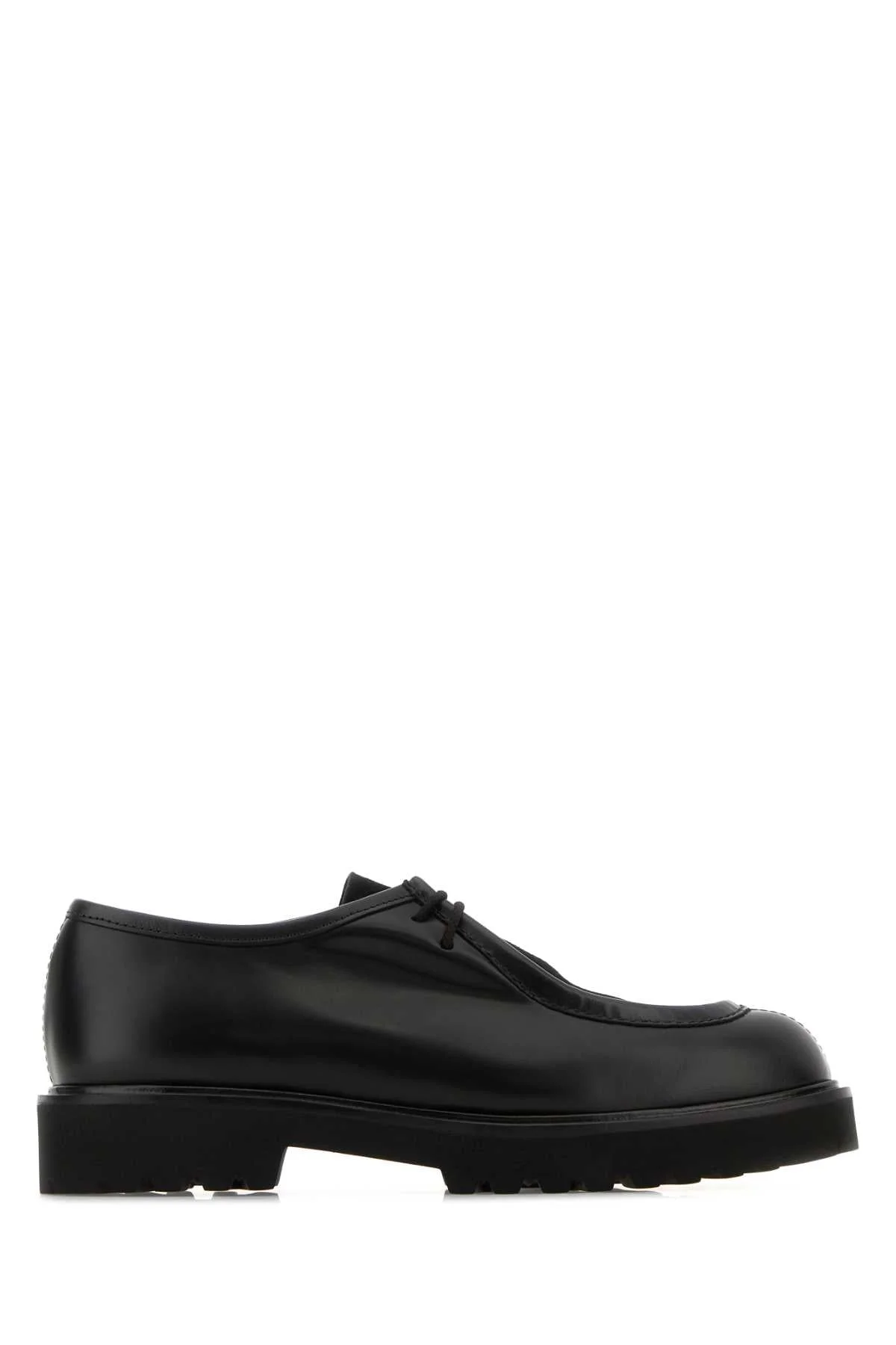 Max Mara Women Black Leather Track Lace-Up Shoes - 1