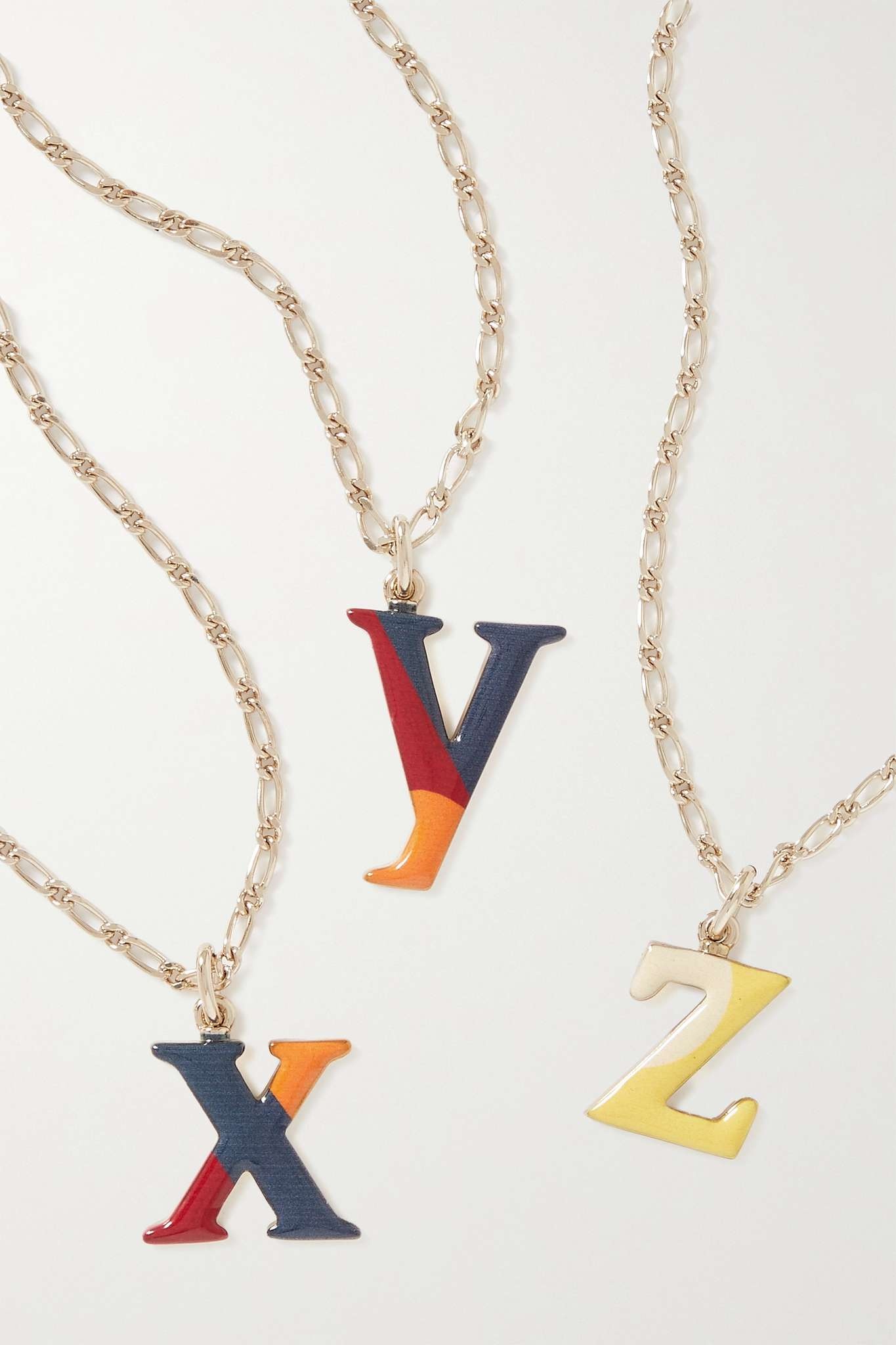 Alphabet gold-tone and enamel necklace - 9