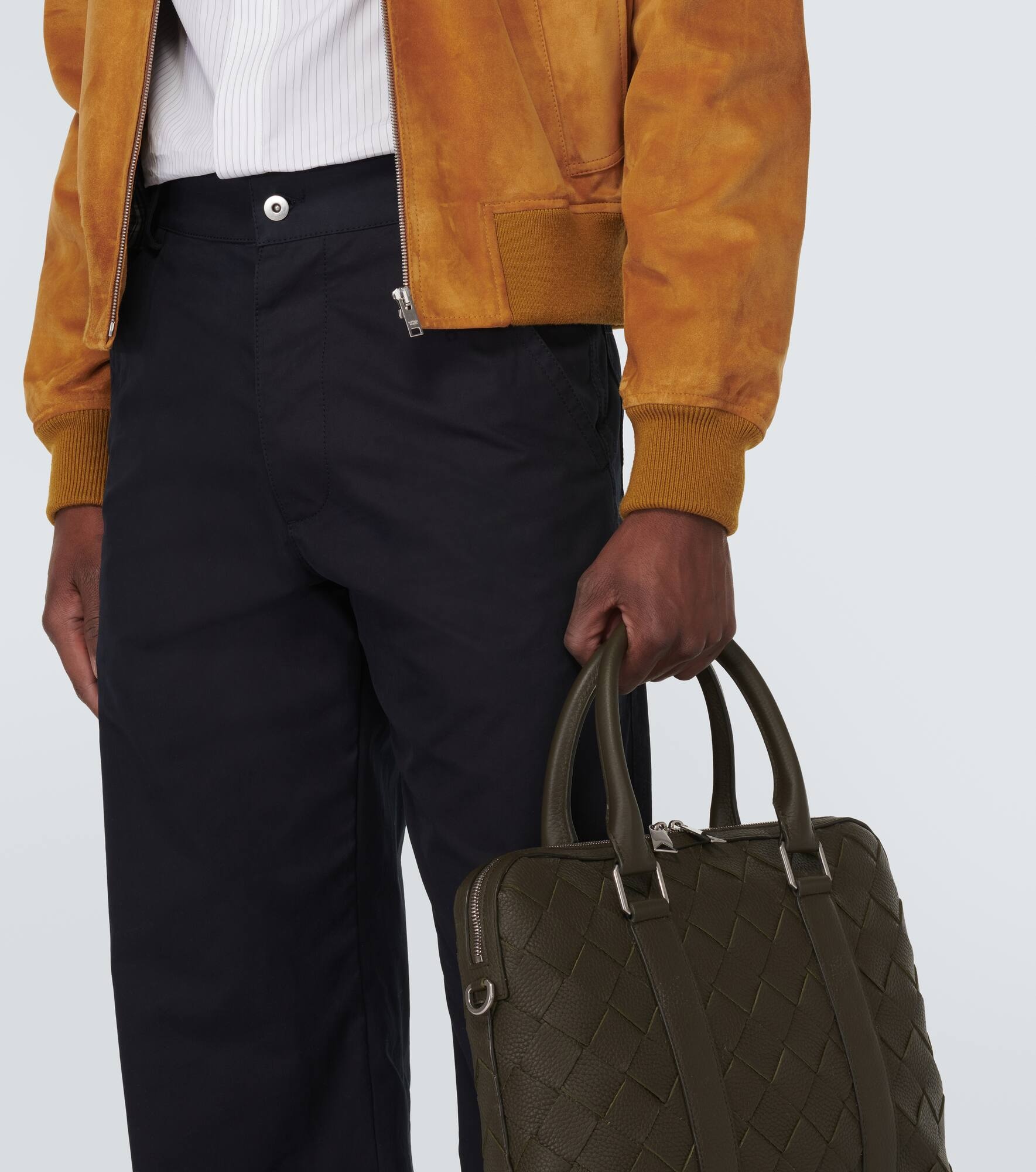Cotton twill straight pants - 5