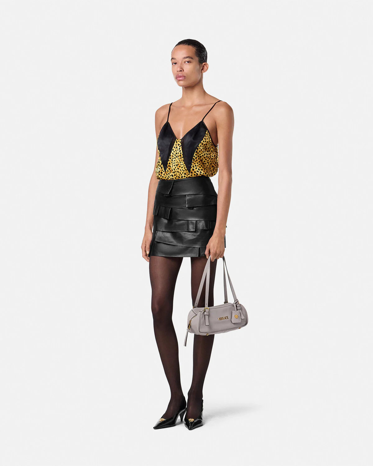 Fitted Leather Mini Skirt - 2