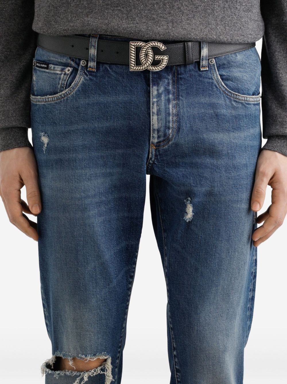 logo-buckle belt - 3