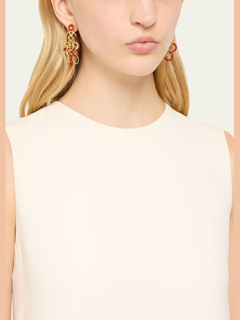 Buccellati Hawaii Color 18K Yellow Gold Carnelian Pendant Earrings, 5cm outlook