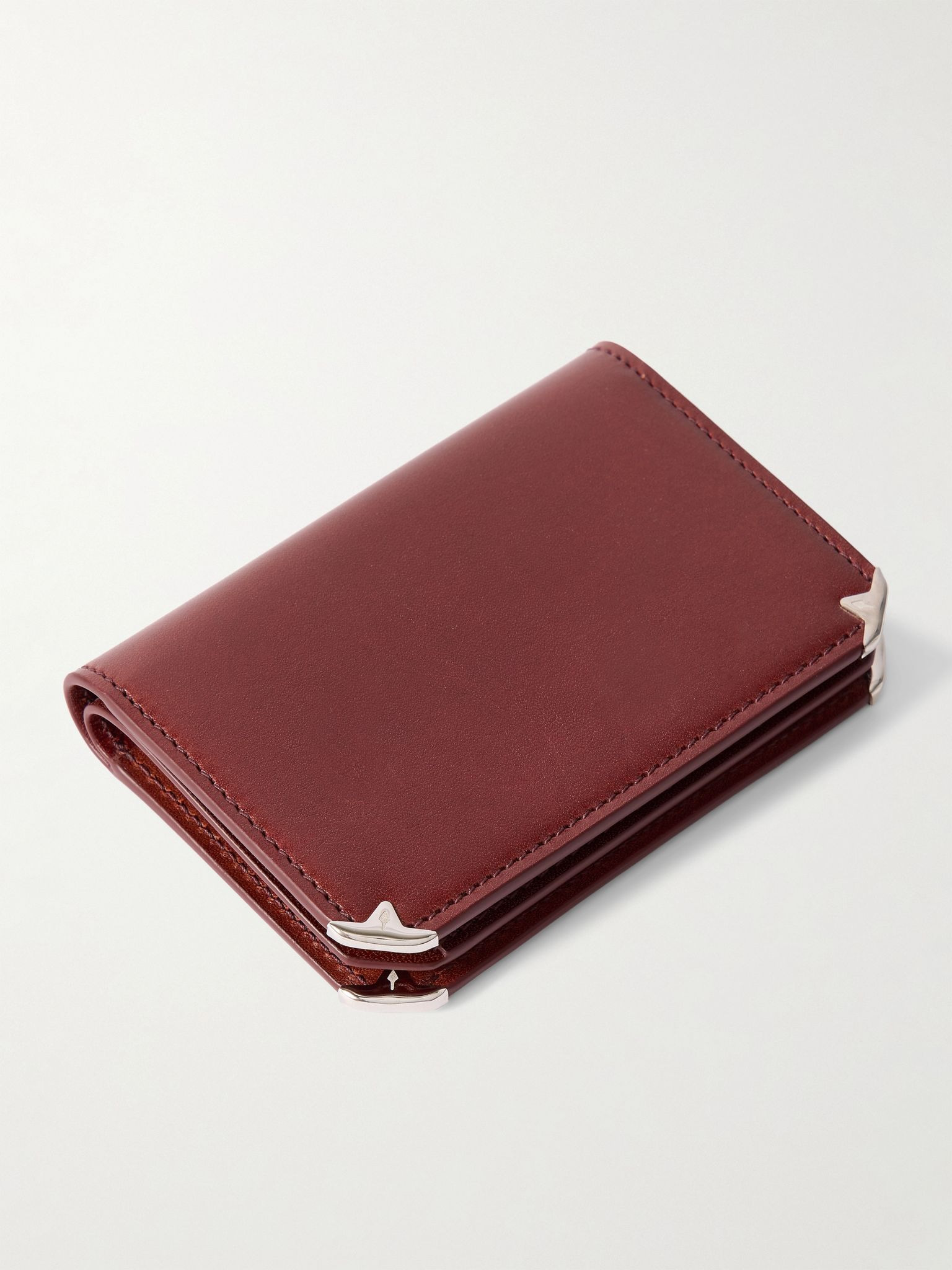 Elston Leather Trifold Wallet Burgundy - 2