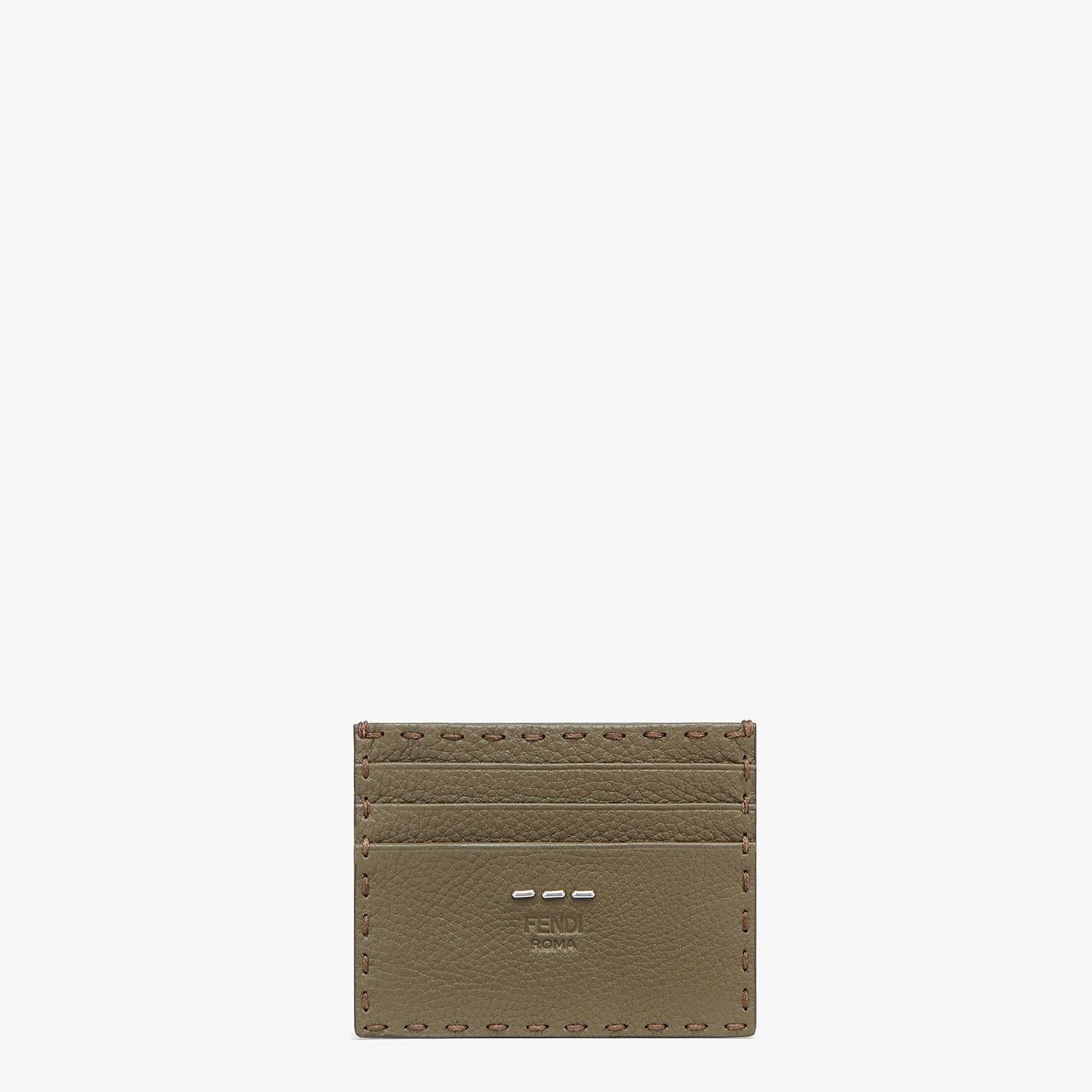 Green leather card holder - 1