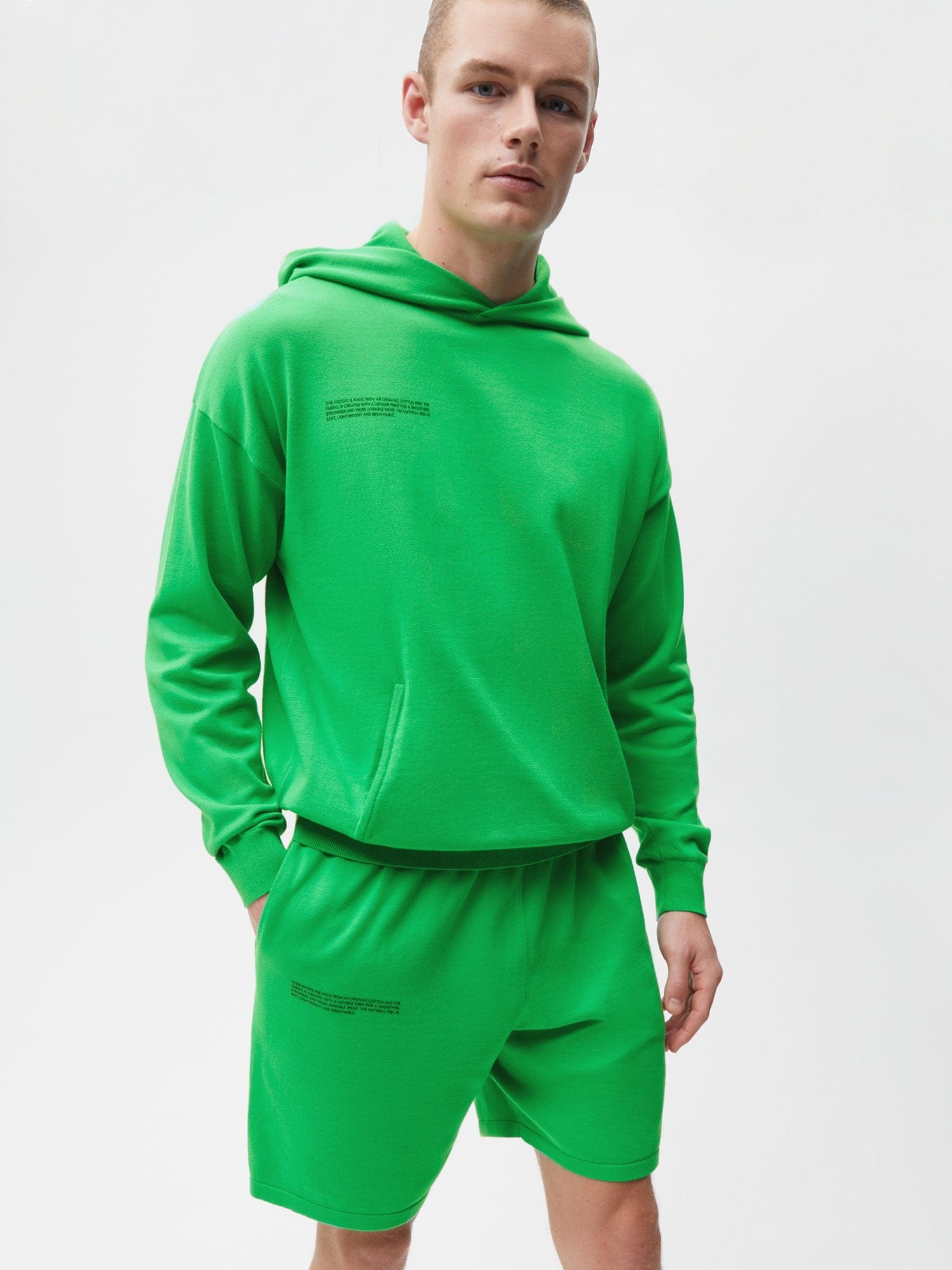 Mens Organic Cotton Knit Shorts - Jade Green - 4