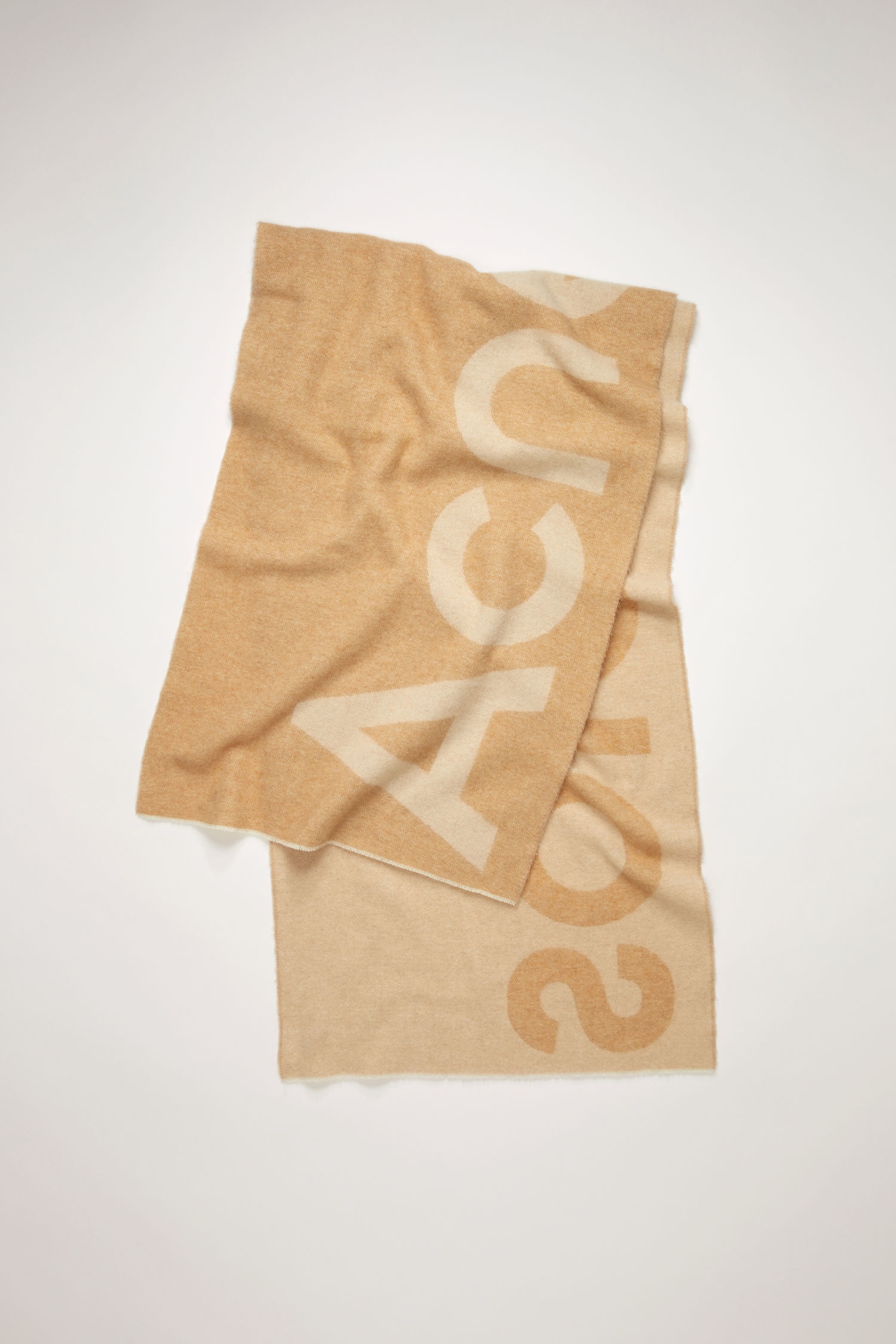 Logo-jacquard scarf caramel/dark brown - 1