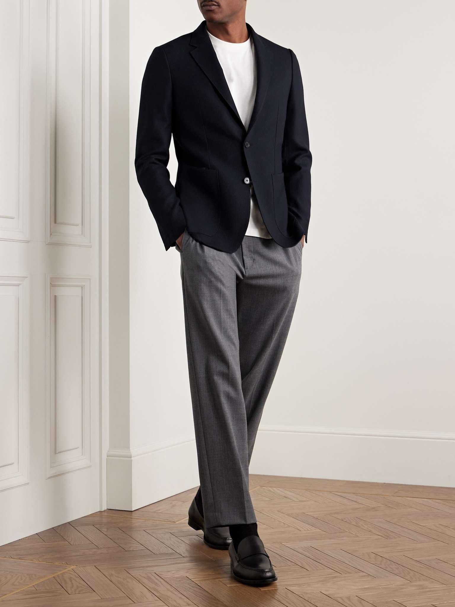 Slim-Fit Wool-Piqué Blazer - 2