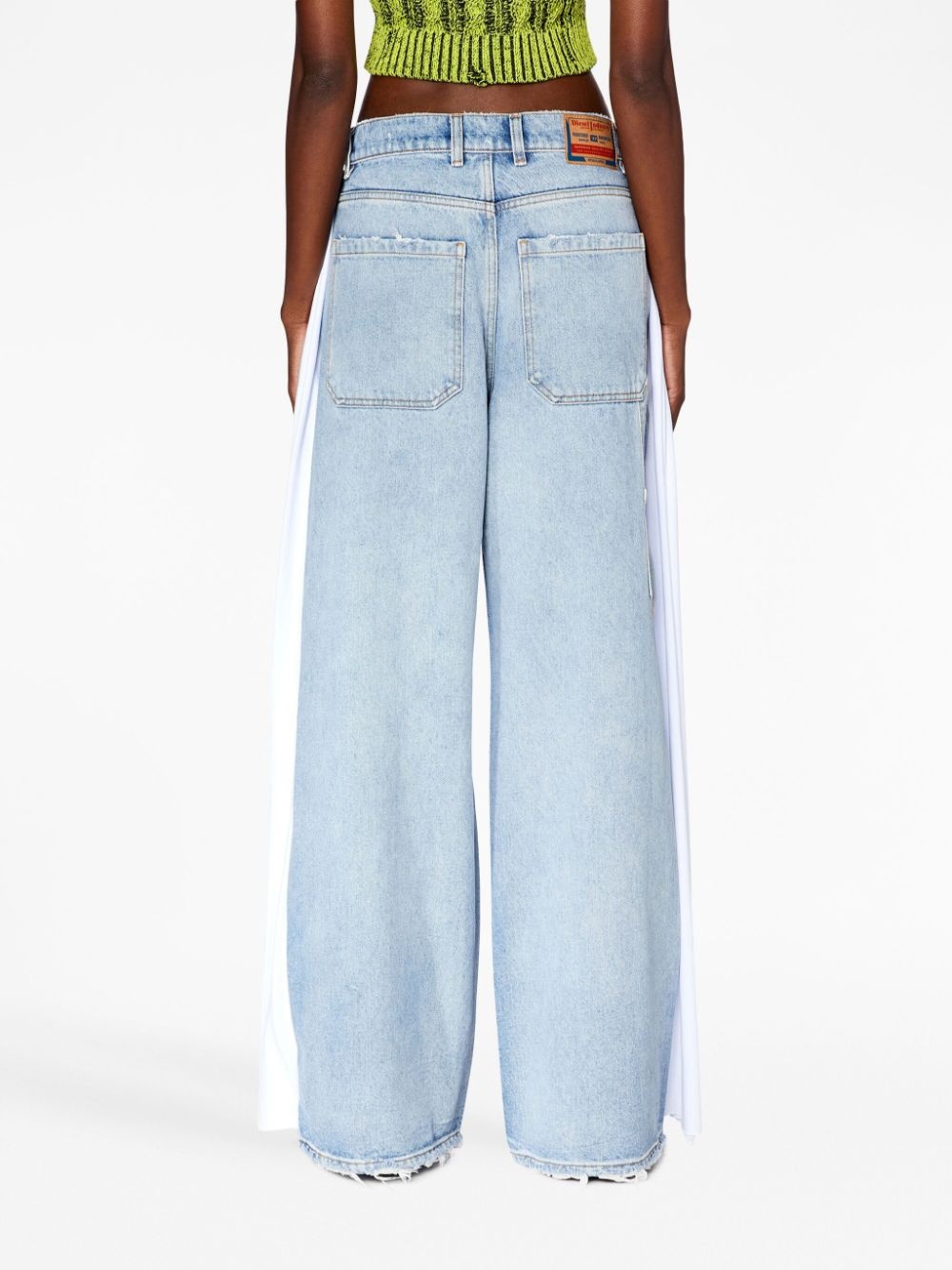 side-stripe wide-leg jeans - 4