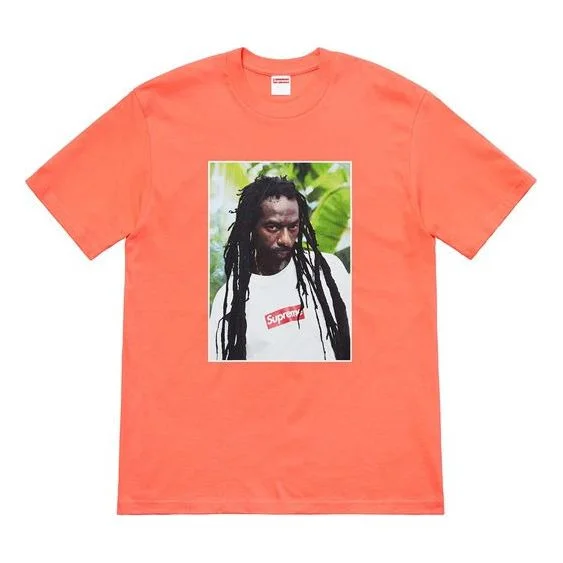 Supreme SS19 Buju Banton Tee Reggae Character Printing Short Sleeve Unisex Orange SUP-SS19-10476 - 1