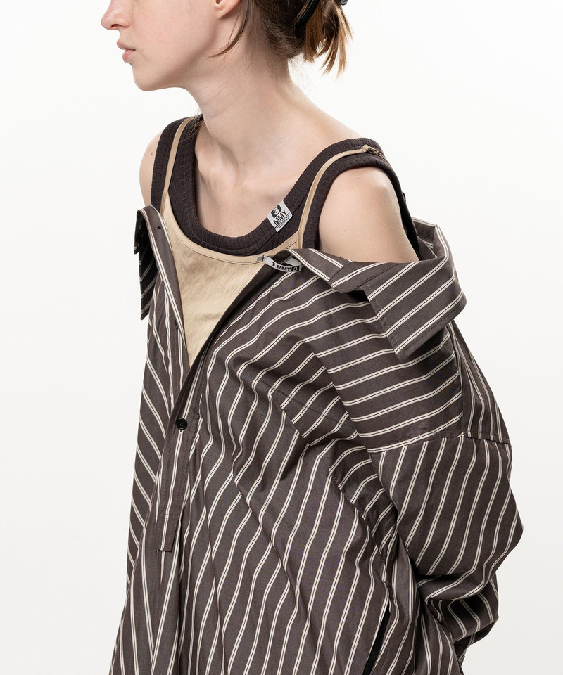 Triple Layered Stripe Shirt Dress 8