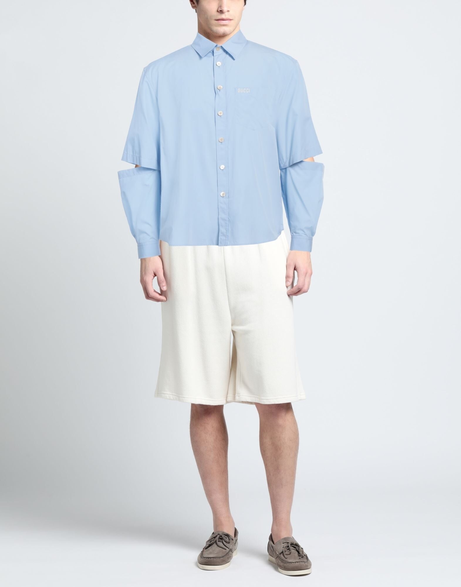 GUCCI Cotton poplin shirt with embroidery | REVERSIBLE