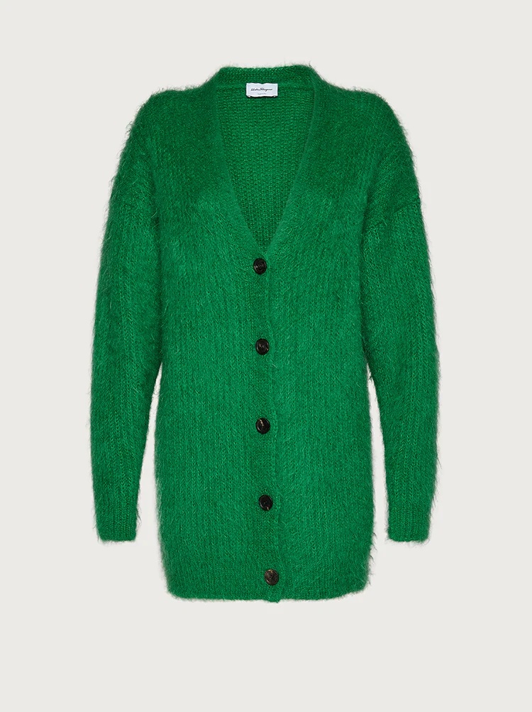 LONG MOHAIR CARDIGAN - 1