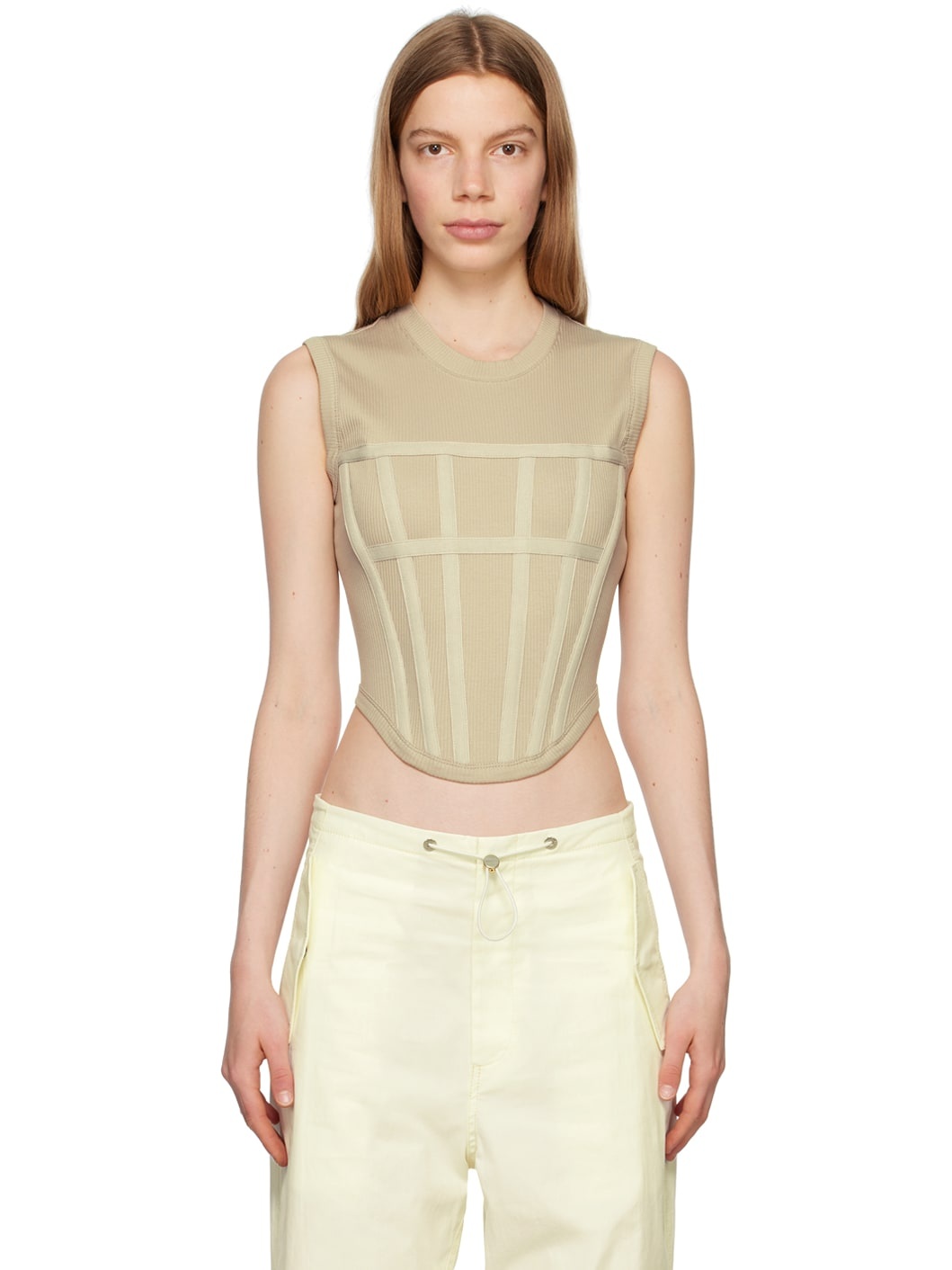 Dion Lee Rib Corset Tank in White