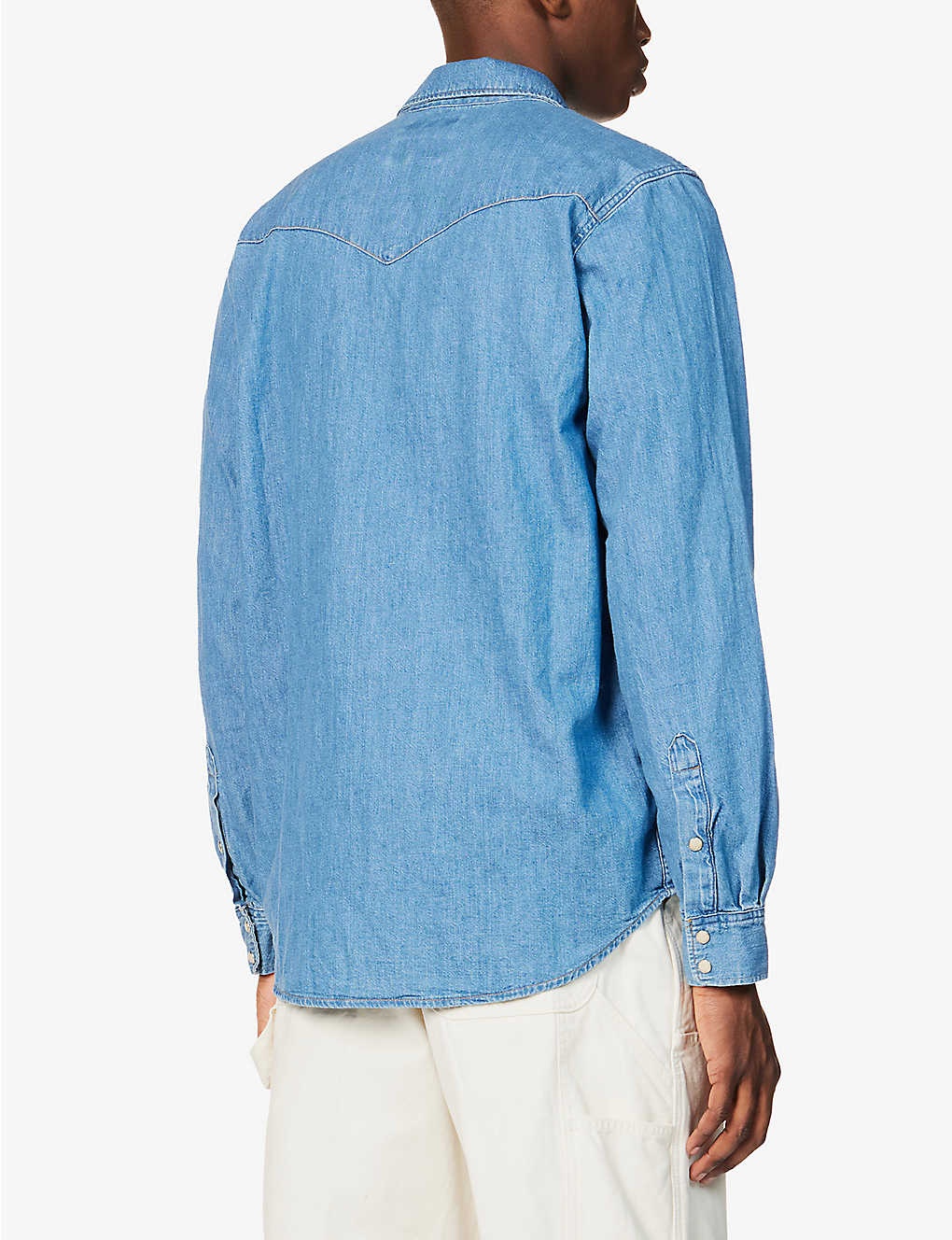 George flap-pocket denim shirt - 4